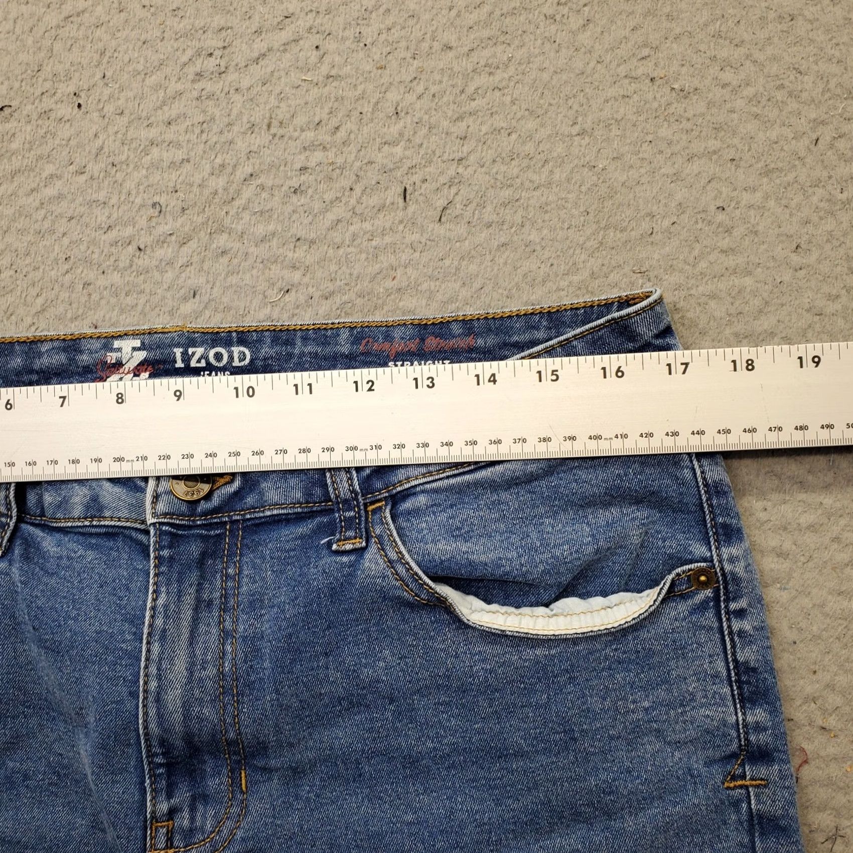 Izod IZOD Jeans Mens 34 Mens Size 34 Denim Saltwater Stretch Straight Streetwear Blue Color 5-Pocket Design Regular Fit Jeans Size US 34 / EU 50 - 6 Thumbnail