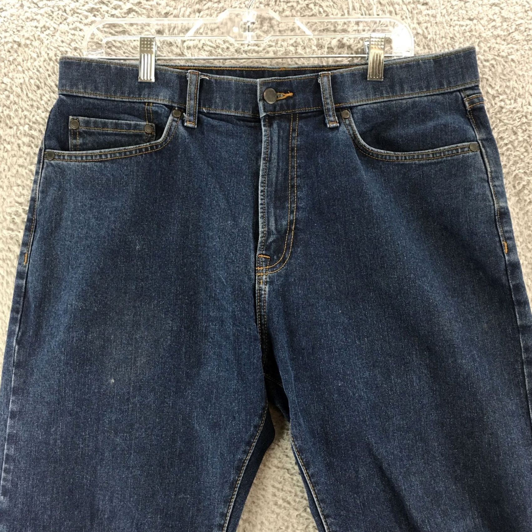 Vintage M&S Collection Jeans Mens Regular Straight Leg Blue Medium Wash Denim Zip 34x29 Size US 34 / EU 50 - 2 Thumbnail