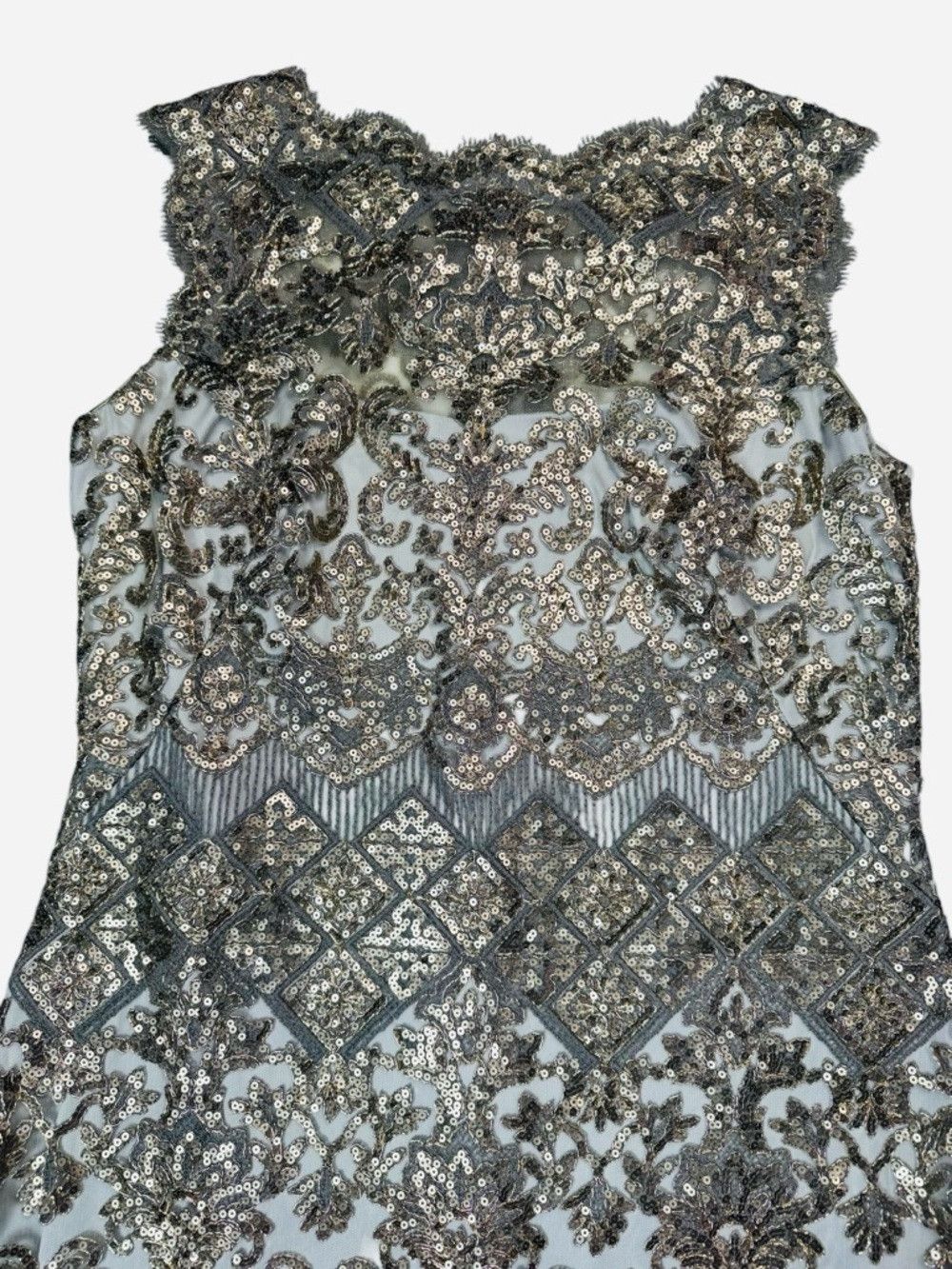 Tadashi Shoji NWT New Tadashi Shoji Delta Embroidered Sequin Dress In Smo Size XXL / US 16-18 / IT 52-54 - 6 Thumbnail