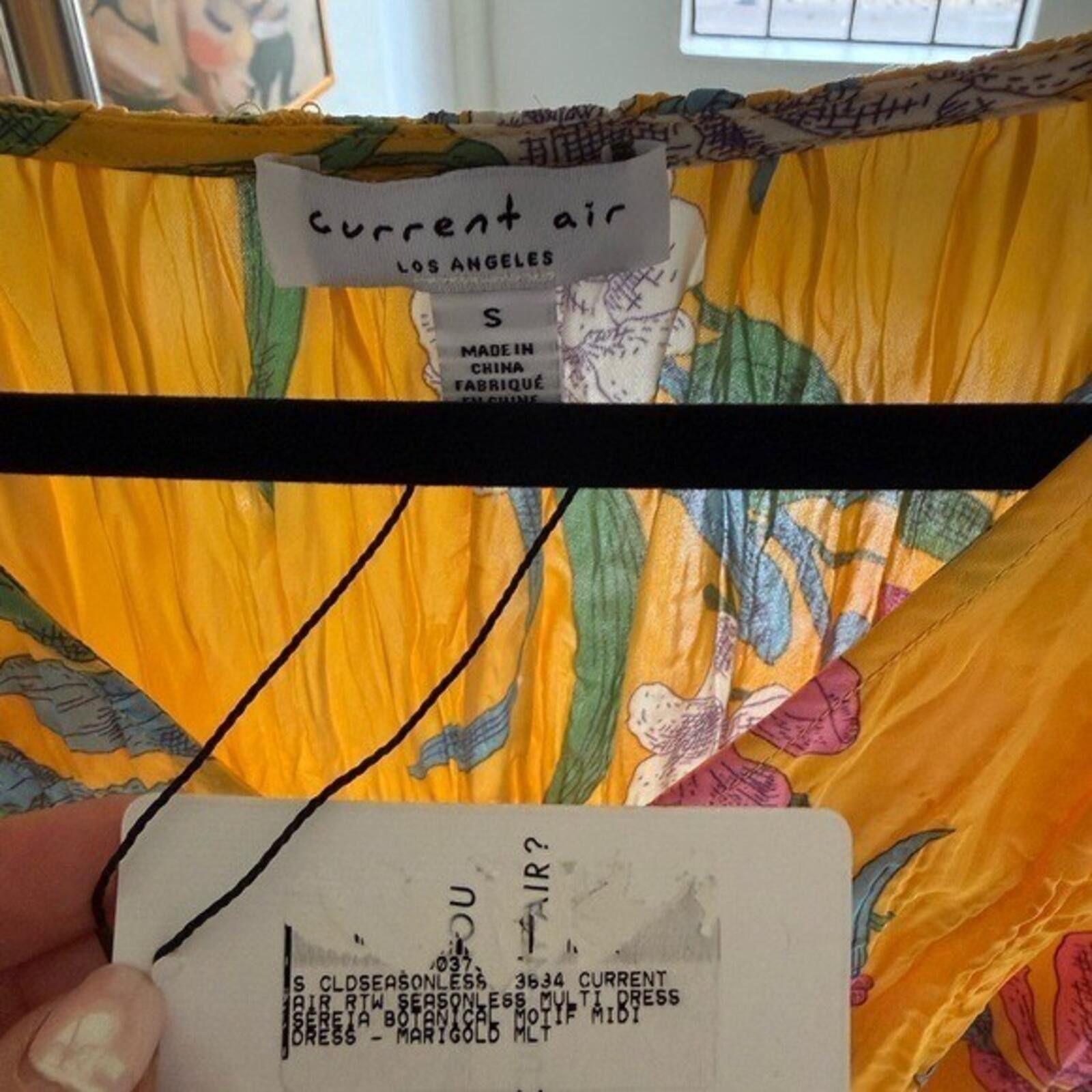 Current Air Current Air $114 Yellow Floral Pleated Midi Dress, Size S Size S / US 4 / IT 40 - 6 Thumbnail