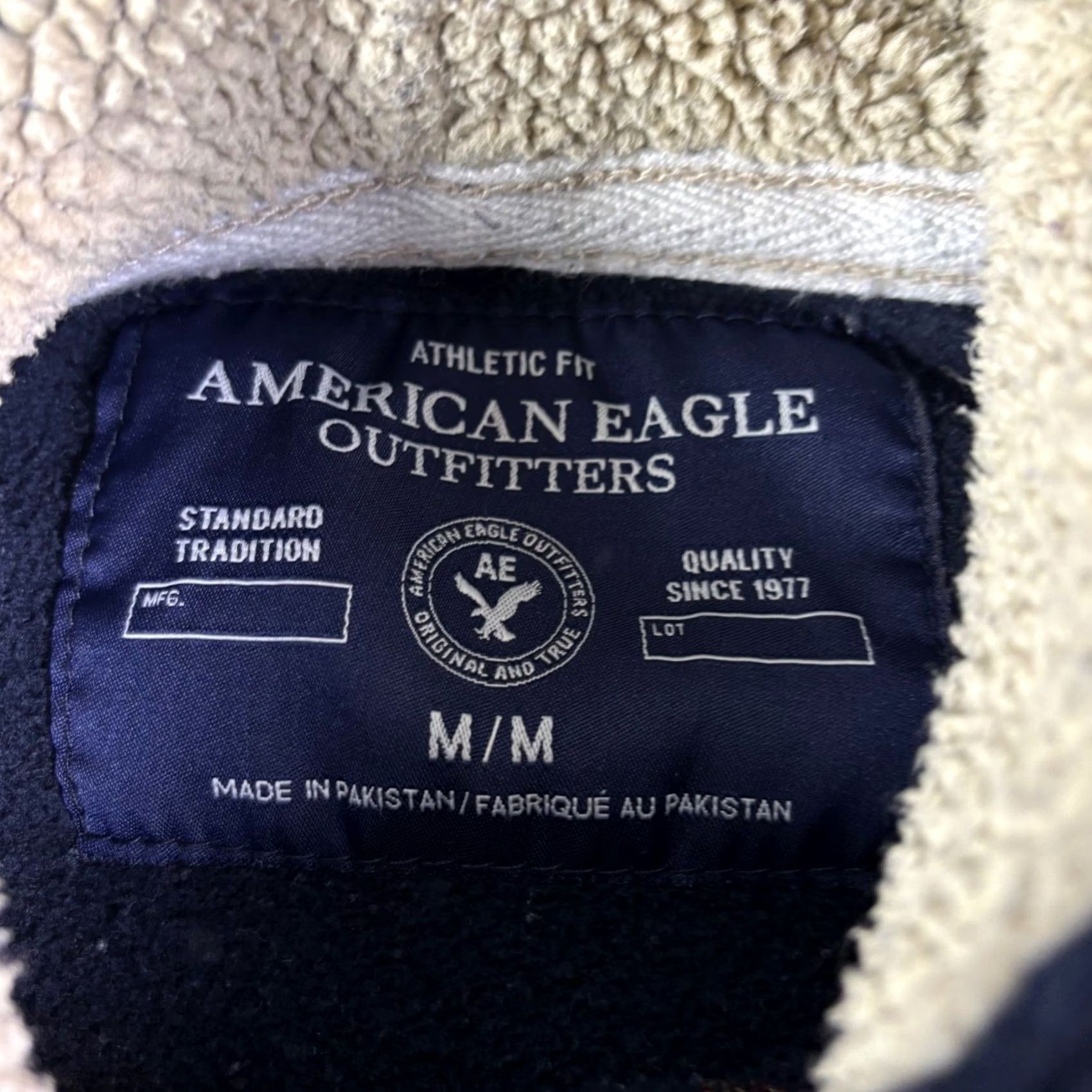 American Eagle Outfitters VINTAGE American Eagle Outfitters Mens Hoodie Navy Blue Sherpa Lined AE NY 77 Size M Size US M / EU 48-50 / 2 - 5 Thumbnail