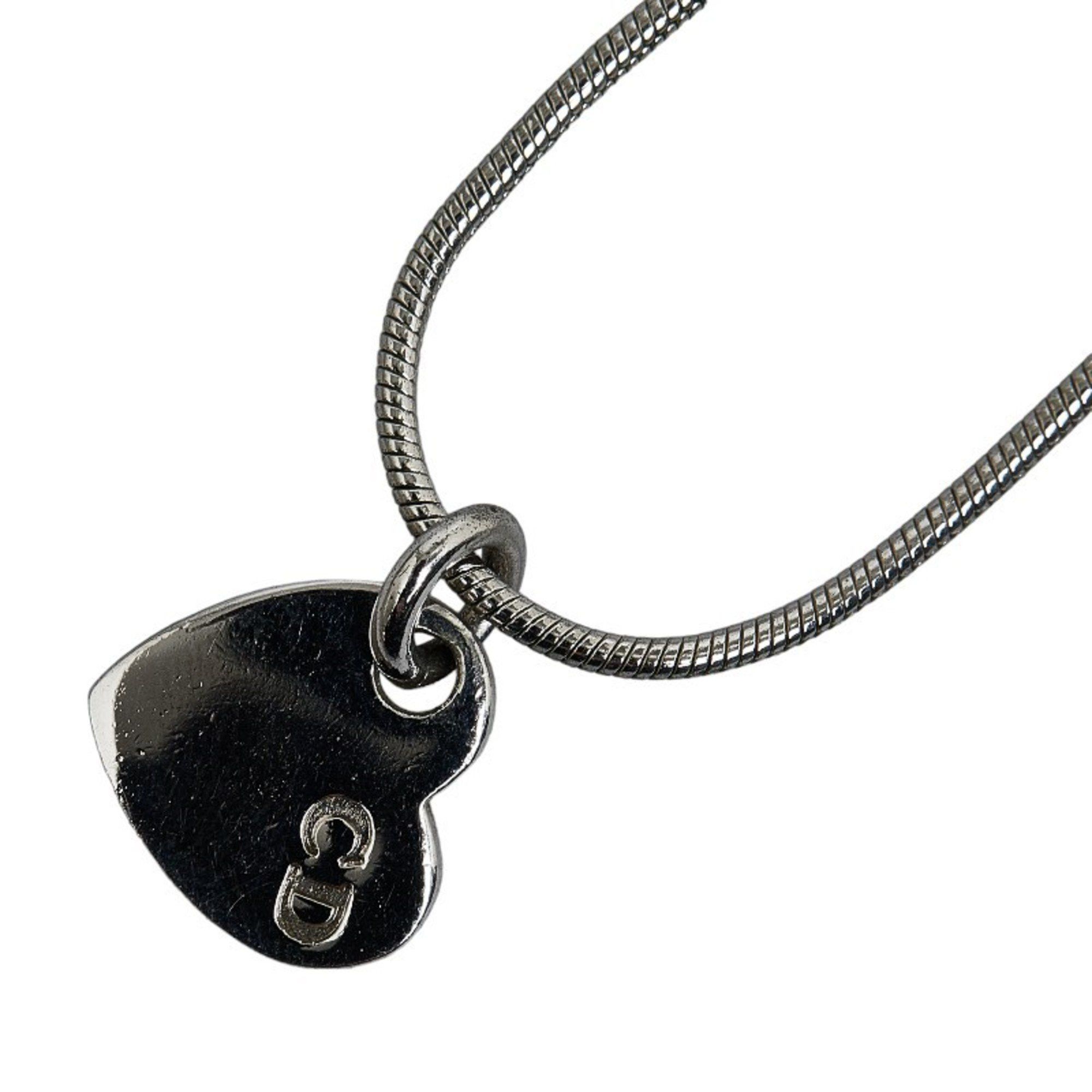 image of Christian Dior Dior Heart Necklace Silver Metal Ladies, Women's