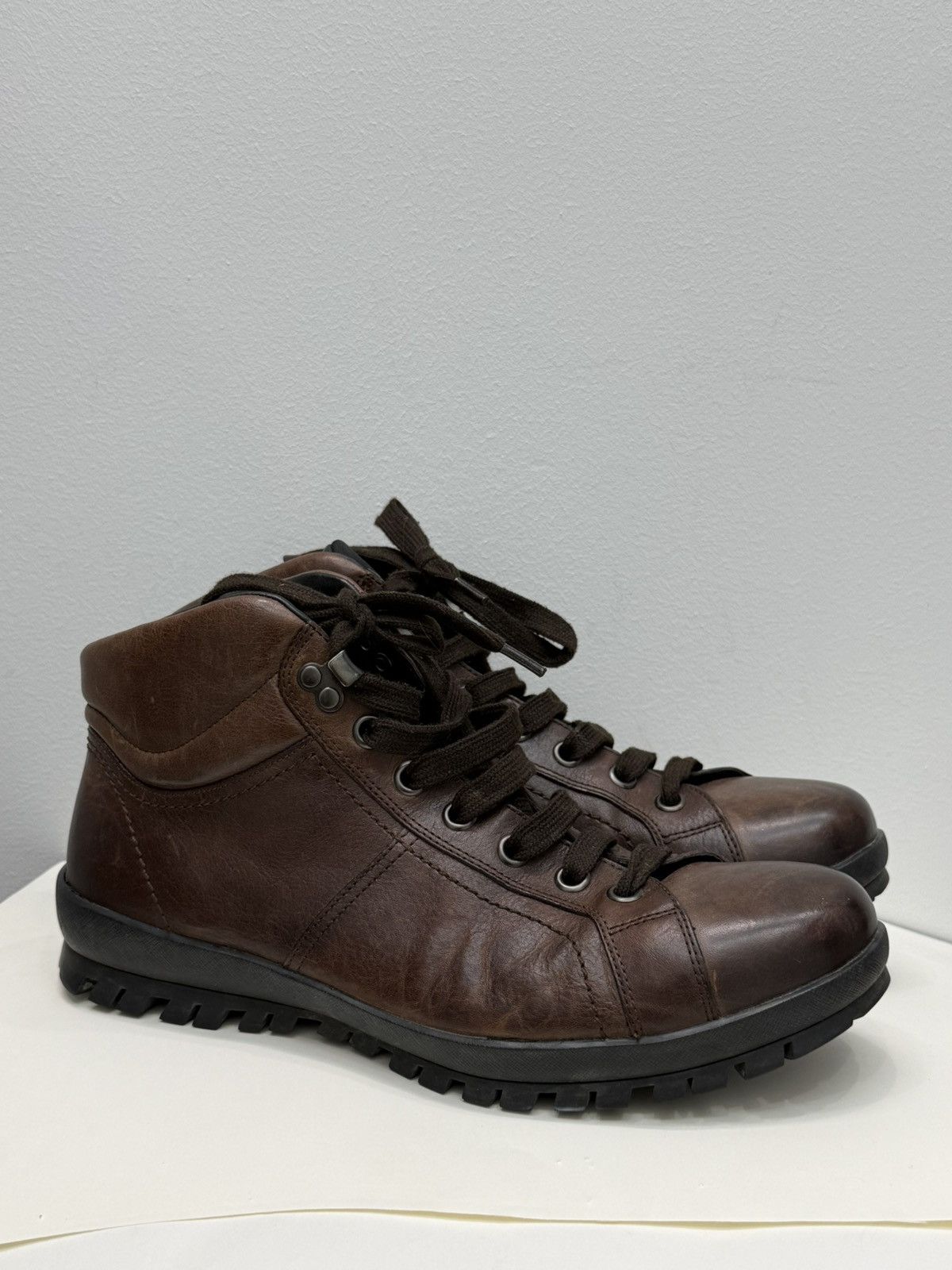 Prada Prada Brown Leather Boots Size US 8.5 / EU 41-42 - 1 Thumbnail