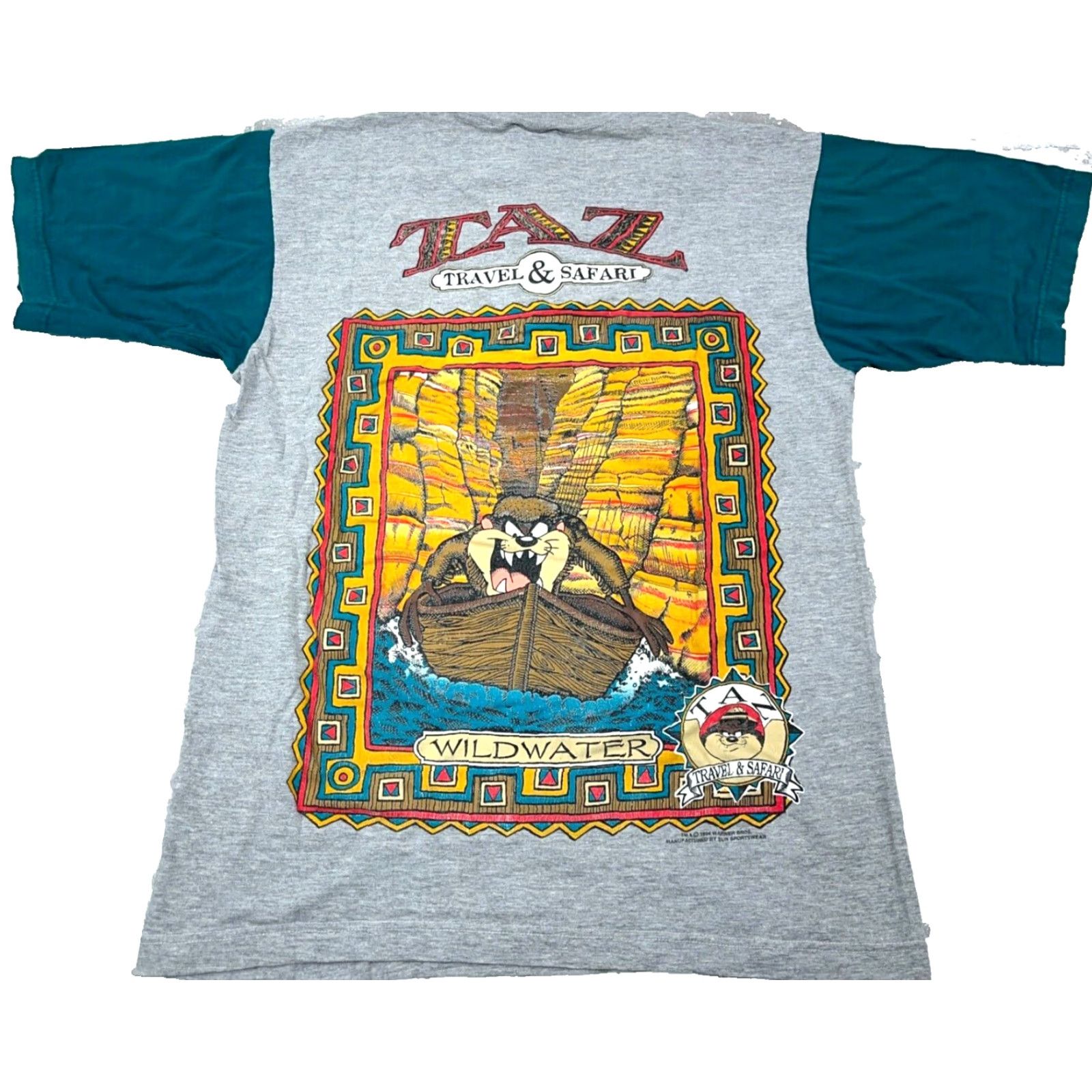 Vintage VINTAGE Sun Shirt Men M Gray 90s Looney Tunes Taz Henley Tasmanian Devil Graphic Print Logo Cotton Knit Short Sleeve Vintage Classic Grunge 90s Mens Size US M / EU 48-50 / 2 - 2 Thumbnail