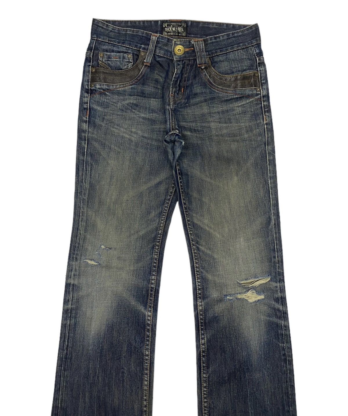 Hysteric Glamour DISTRESSED DENIM RIPS BACK NUMBER JAPANESE JEANS Size US 31 - 5 Thumbnail