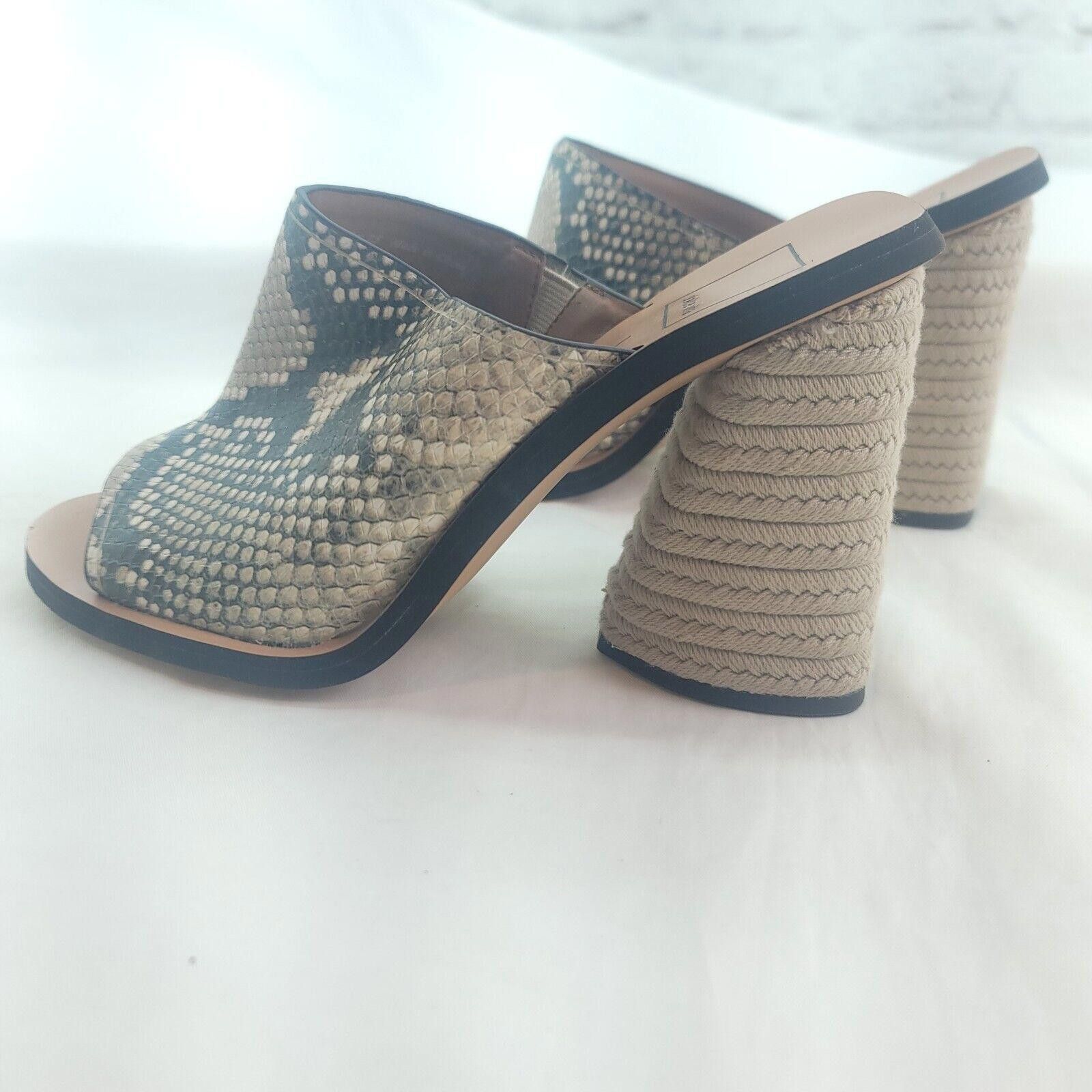 Designer Dolce Vita Reptile Print Size 7.5 Peeptoe Heeled Mules Size US 7.5 / IT 37.5 - 6 Thumbnail