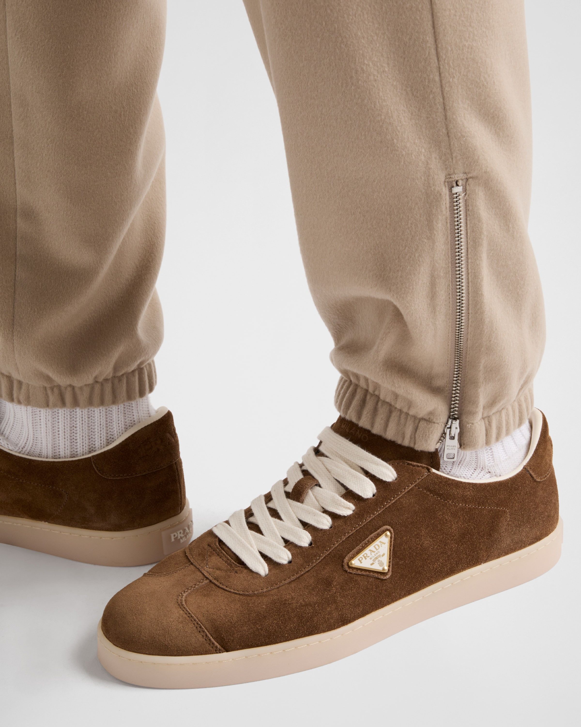 Prada o1mt1gz0325 Lane Suede Sneakers in Brown Size US 12 / EU 45 - 3 Thumbnail