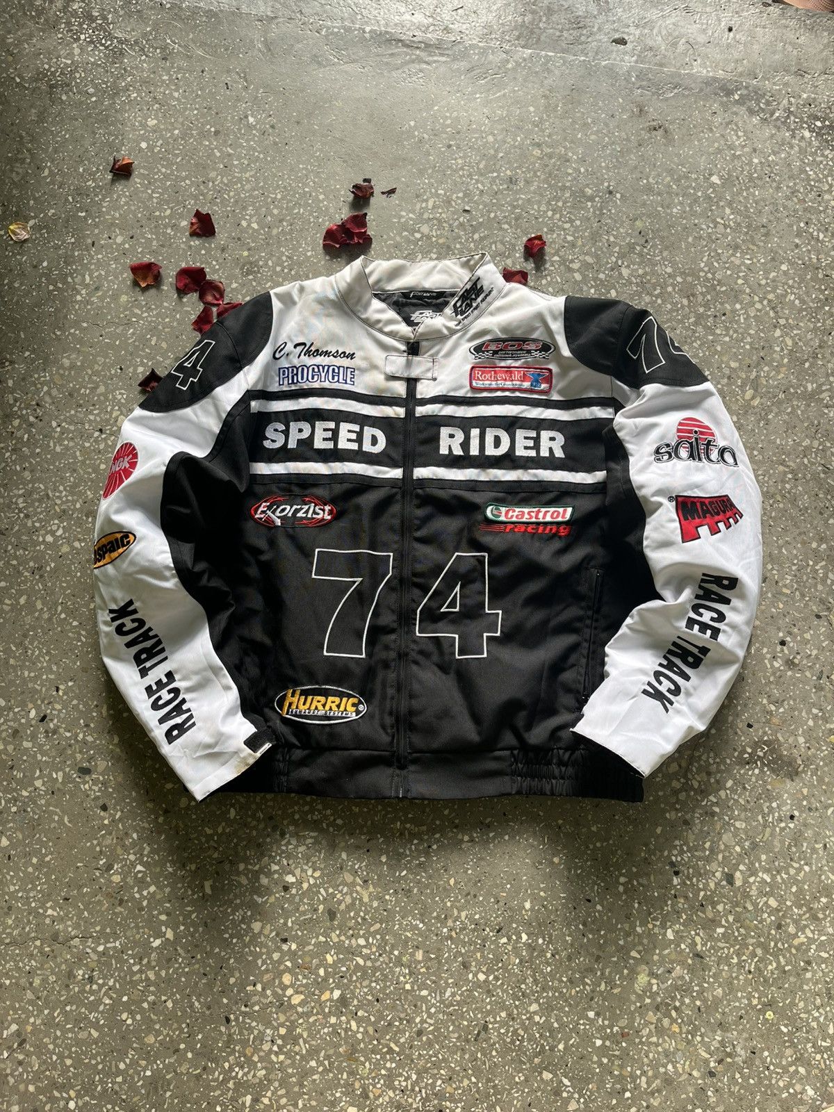 Japanese Brand Vintage Speed Rider Racing Team Moto77 Jacket Streetwear Y2K Size US L / EU 52-54 / 3 - 2 Thumbnail