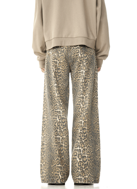 Japanese Brand × Jean American leopard retro wide-leg casual straight loose jeans Size US 32 / EU 48 - 6 Thumbnail