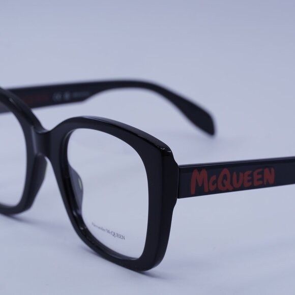 Alexander McQueen Alexander McQueen AM0351O 002 Eyeglasses Black 52mm Square Size ONE SIZE - 2 Thumbnail