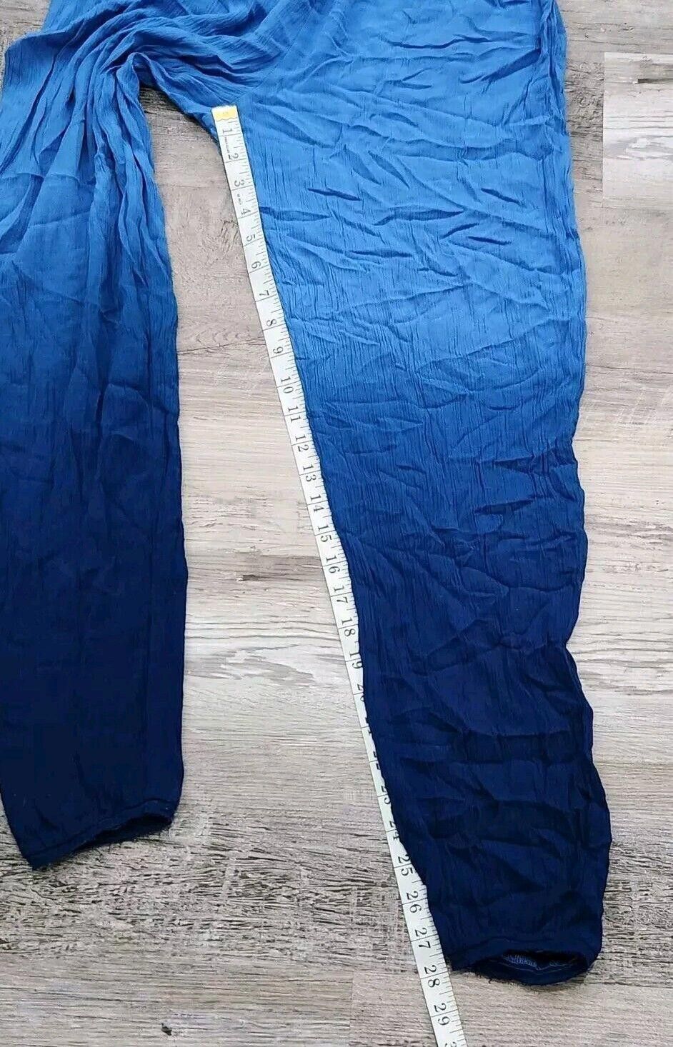 Designer Green Dragon Beach Pants Medium Blue Ombre Skinny Pockets Size 32" / US 10 / IT 46 - 8 Thumbnail