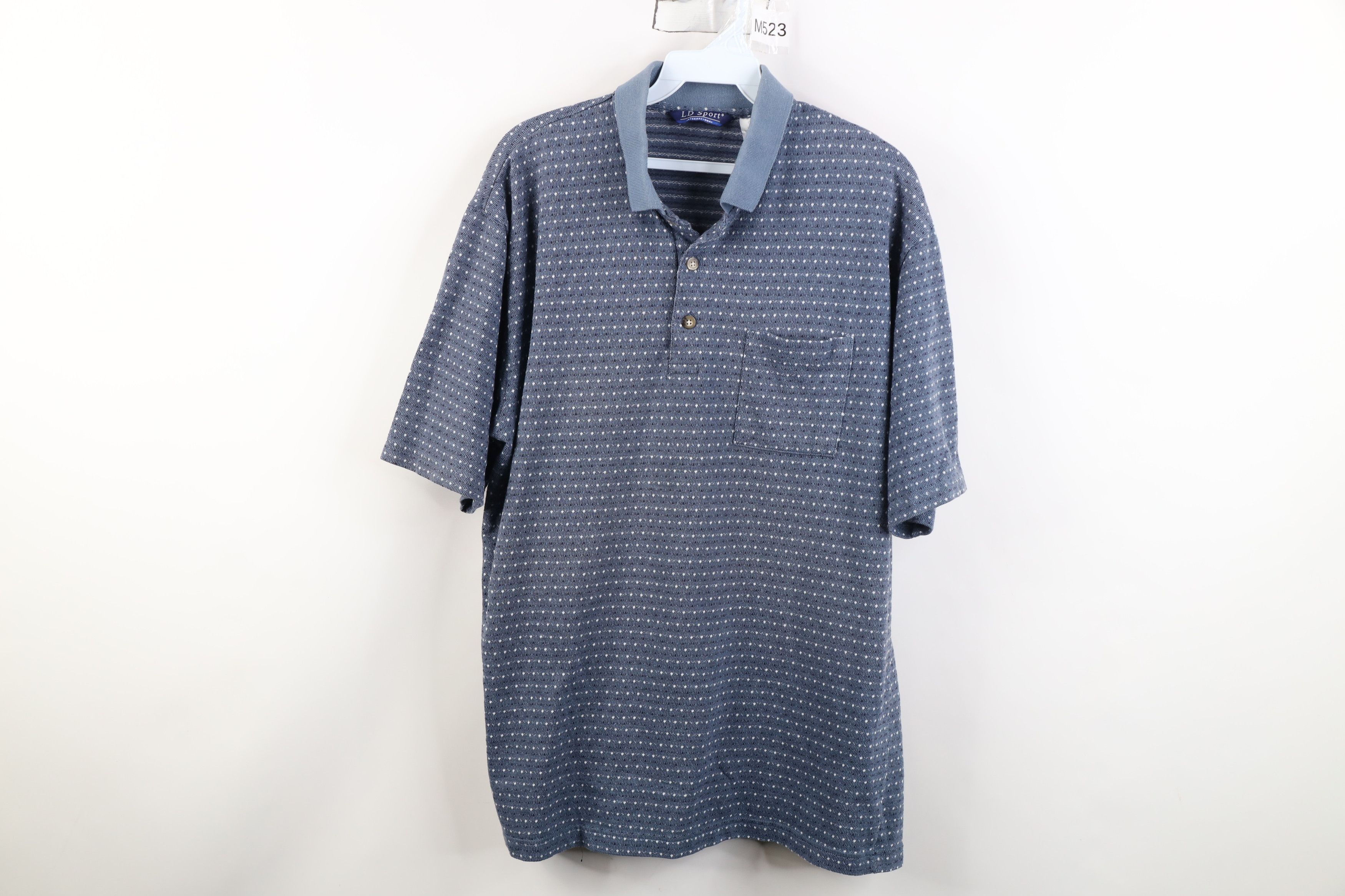 Vintage Vintage 90s Streetwear Striped Knit Collared Golf Polo Blue Size US L / EU 52-54 / 3 - 1 Thumbnail