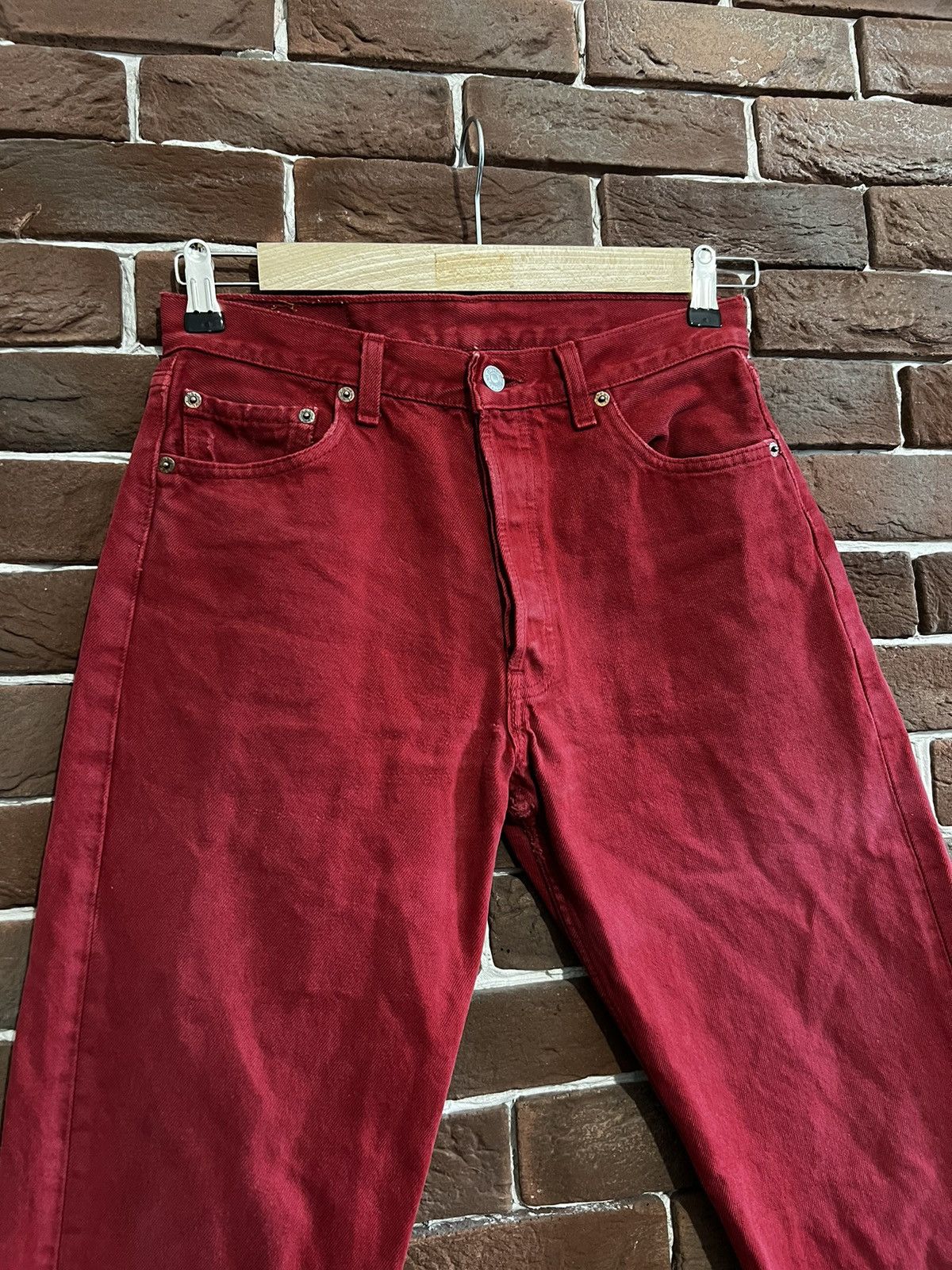 Levi's Rare Vintage 90s Levi’s 501 30x32 Red Denim Jeans Pants Size US 30 / EU 46 - 4 Thumbnail