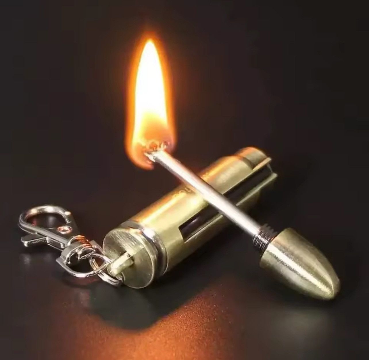 Vintage Metal Bullet Kerosene Match Lighters Size ONE SIZE - 1 Thumbnail