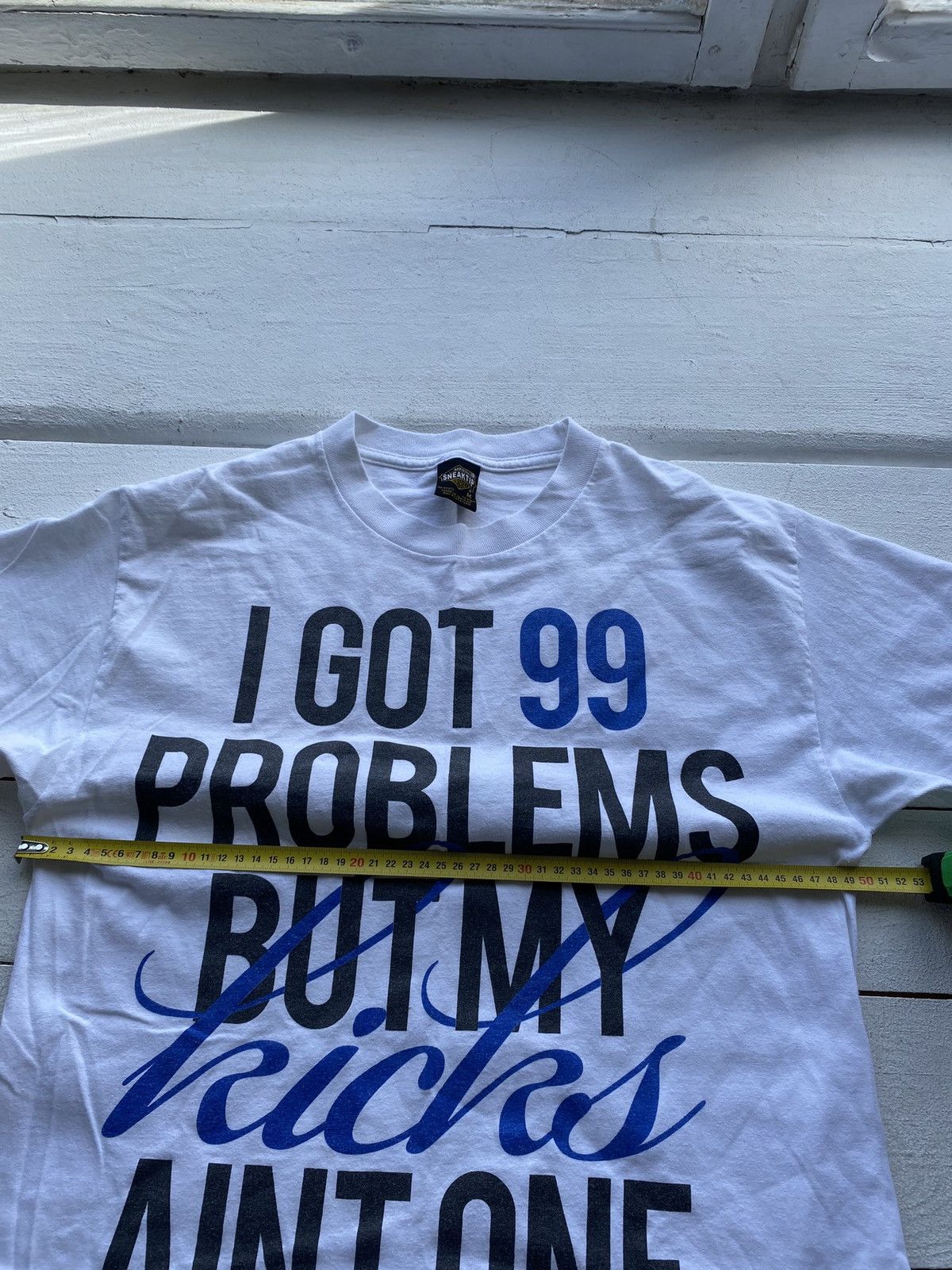 Vintage 90s Sneaktip USA "I GOT 99 PROBLEMS" Logo Art White Mens Tee Size US M / EU 48-50 / 2 - 7 Thumbnail