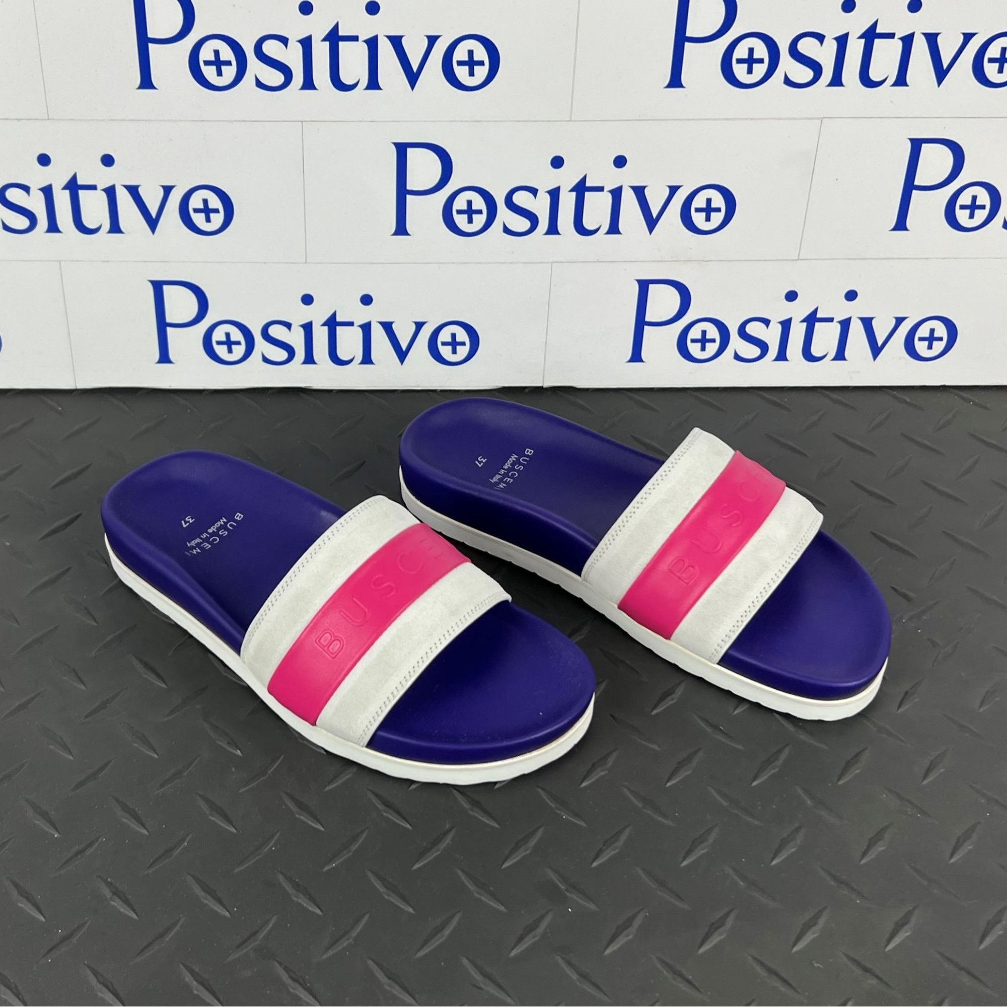 Buscemi Buscemi Slide Sport Purple Trio Leather Sandals US 7 EU 37 Size US 7 / IT 37 - 4 Thumbnail