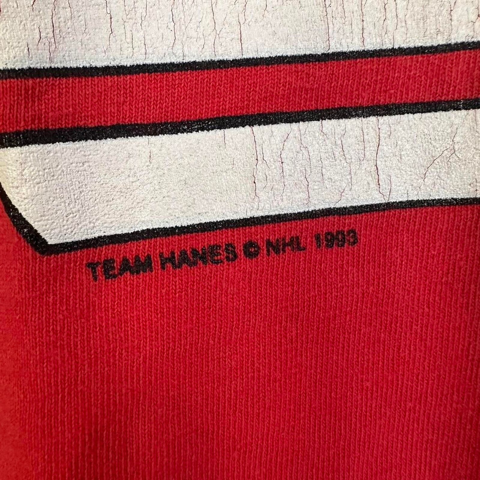 Hanes × Vintage Vintage 1993 Detroit Red Wings Shirt Size US L / EU 52-54 / 3 - 3 Thumbnail