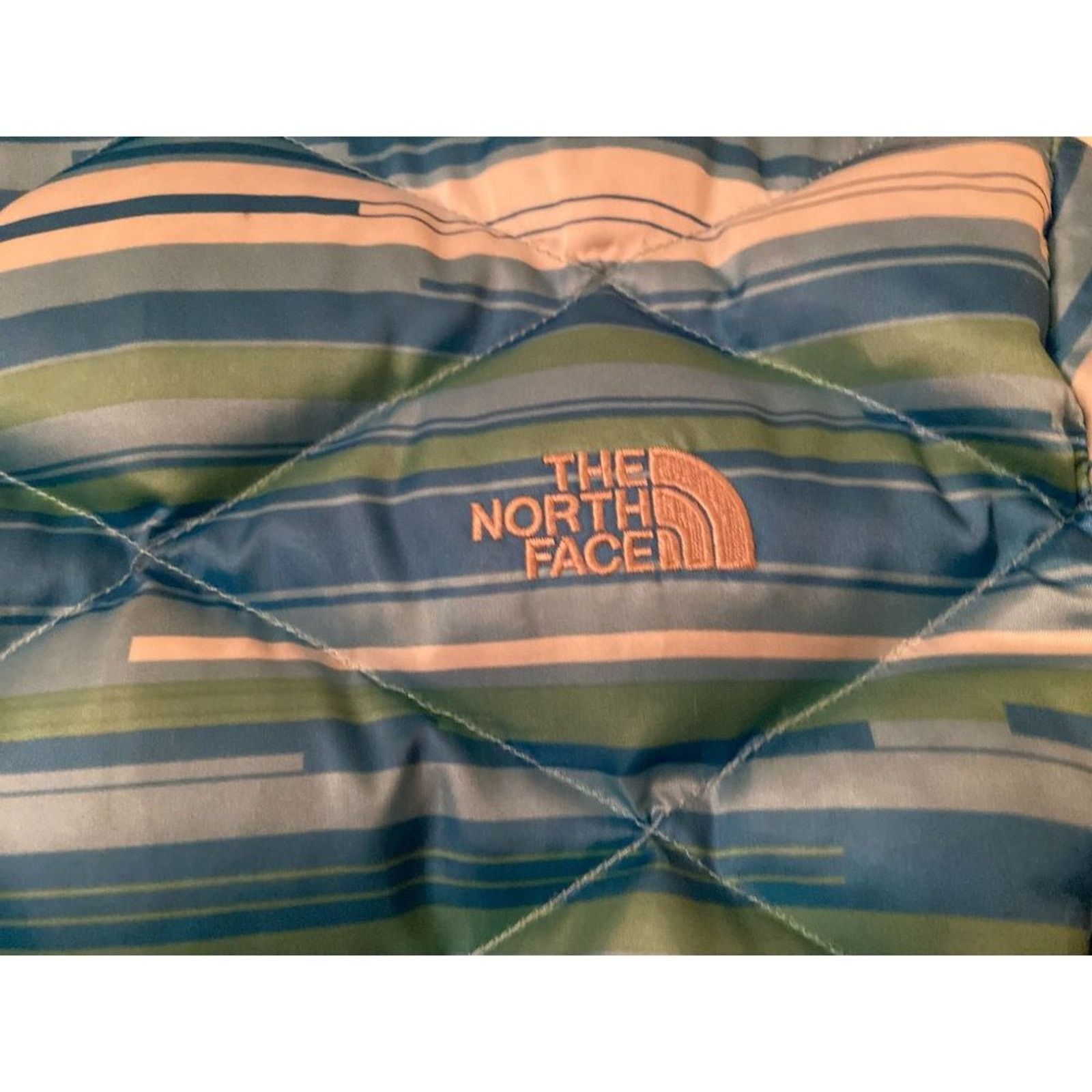 The North Face The North Face 550 Blue Multi Color Down Jacket Girls Med Size L / US 10 / IT 46 - 3 Thumbnail
