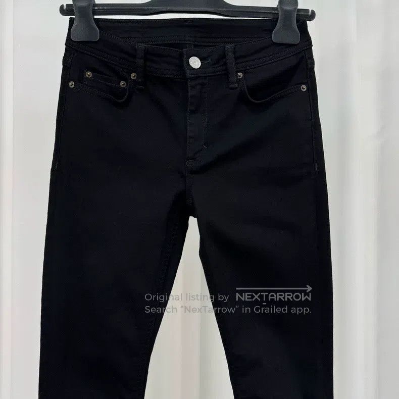 Acne Studios Acne Studios Black Leather Patch Denim Long Pants Size 26" / US 2 / IT 38 - 3 Thumbnail