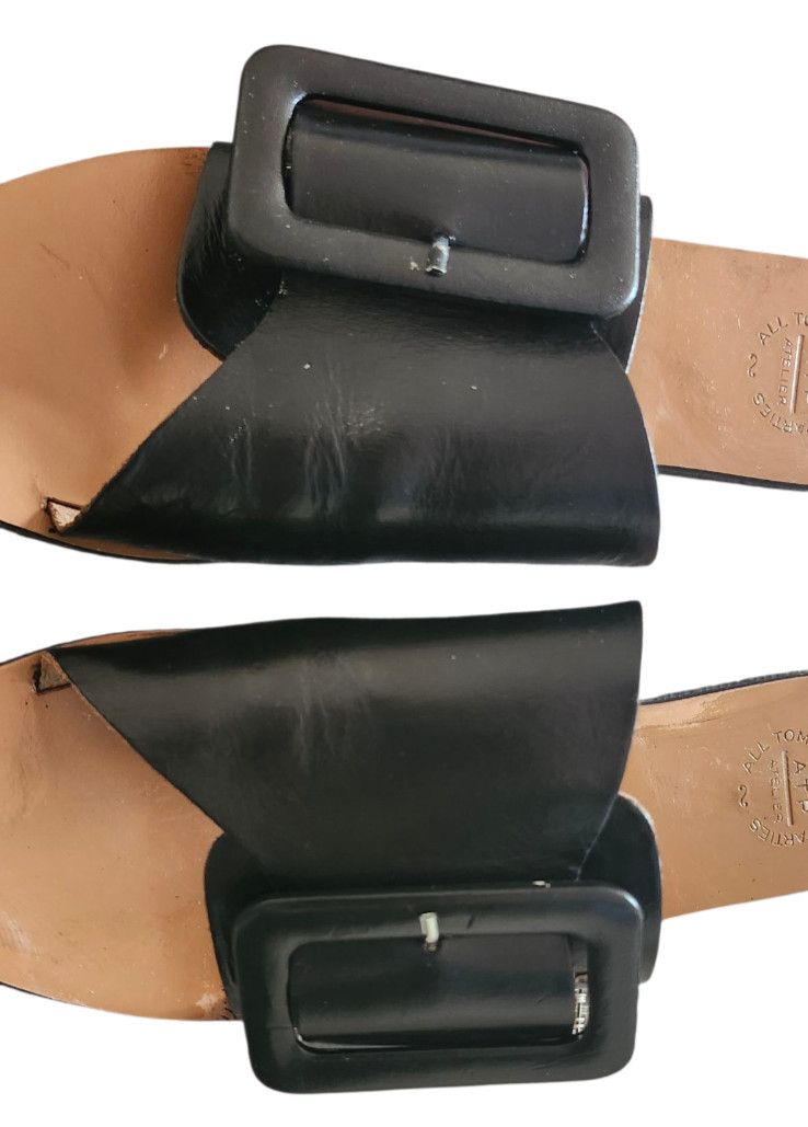 ATP Atelier ATP ATELIER Women's Ceci flat Sandals Black Size US 7.5 / IT 37.5 - 4 Thumbnail