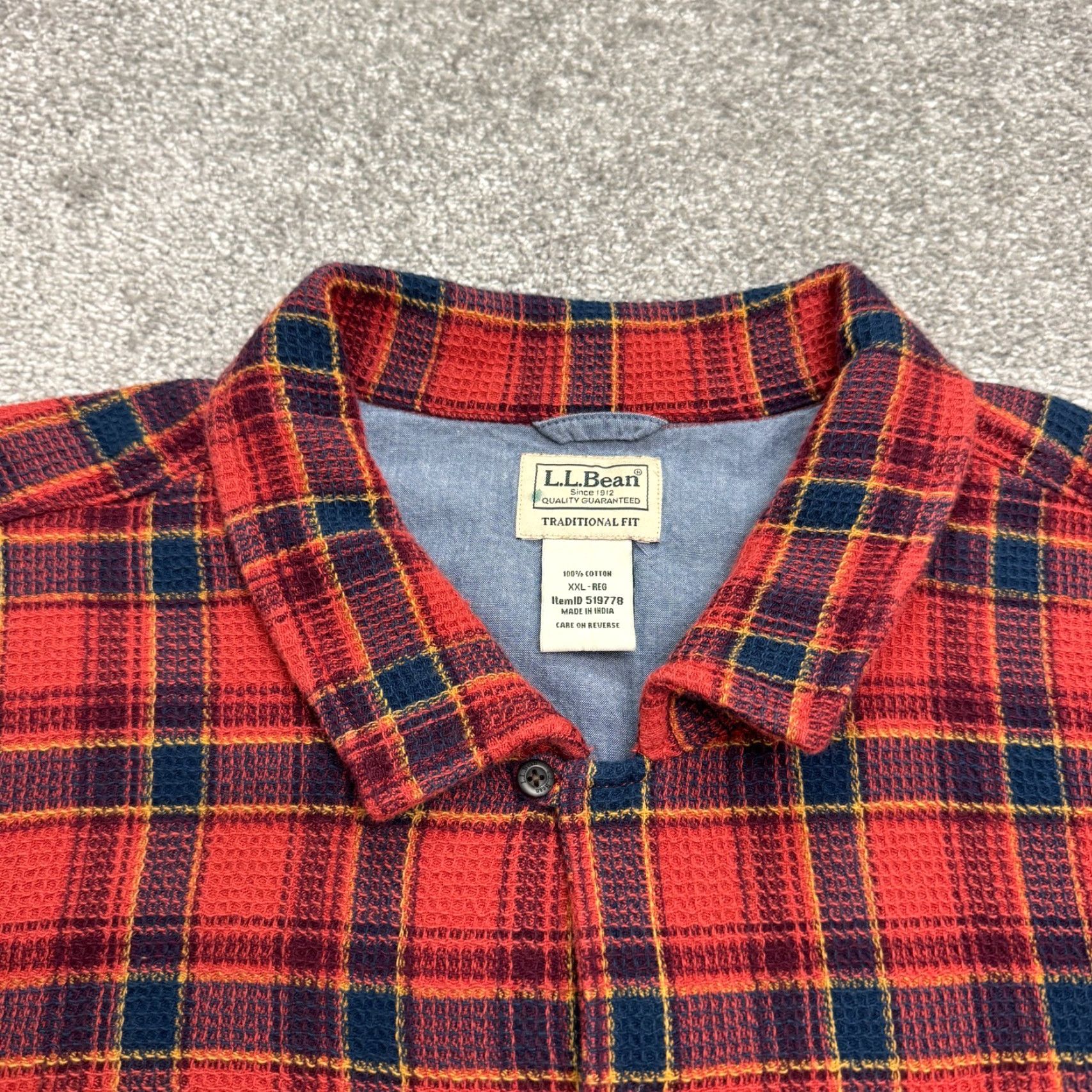 Vintage L.L. Bean Shirt Mens 2XL Red Plaid Button-Down Short Sleeve Outdoor casual Heritage Outdoor Size US XXL / EU 58 / 5 - 4 Thumbnail