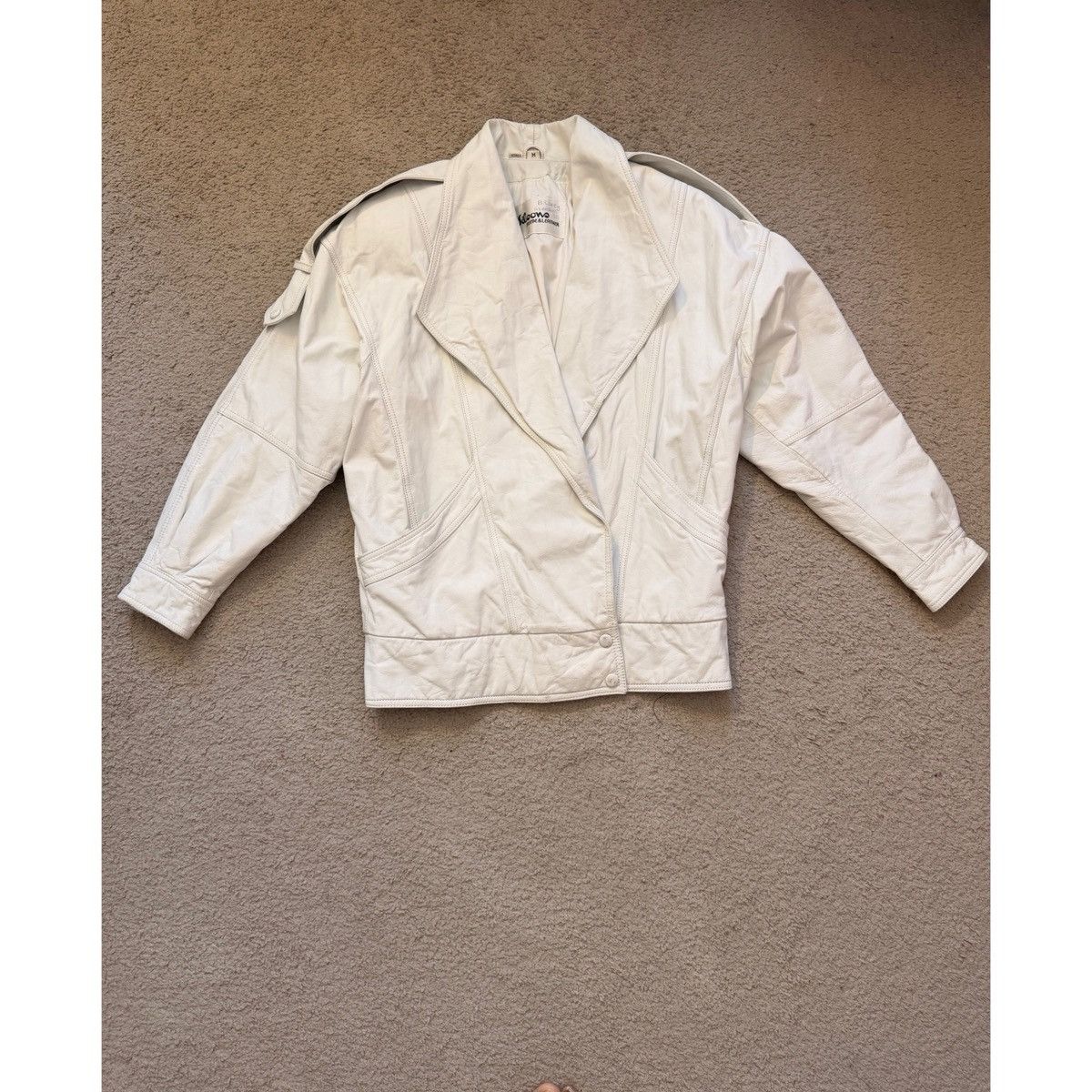 Vintage VINTAGE WHITE WILSONS LEATHER 80’S LEATHER JACKET Size US M / EU 48-50 / 2 - 1 Thumbnail