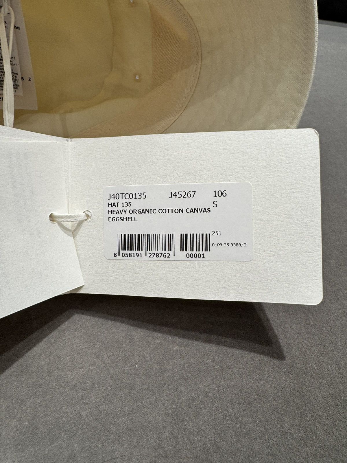 Jil Sander NWT Heavy Organic Cotton Canvans - Eggshell, S Size ONE SIZE - 4 Thumbnail