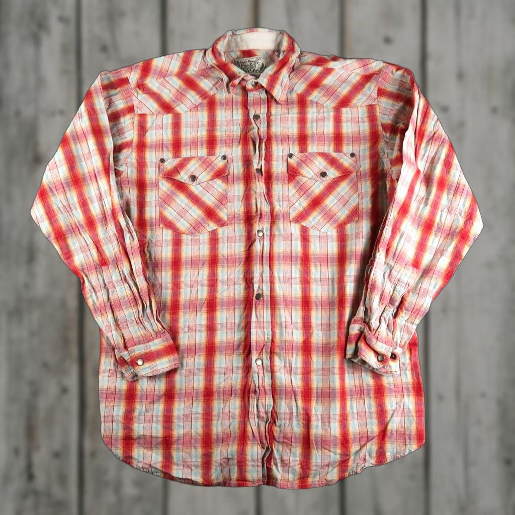 CO TP Saddle Blanket & Trading Co Shirt Mens L Red Long Sleeve Western Snap Shirt Size US L / EU 52-54 / 3 - 1 Thumbnail