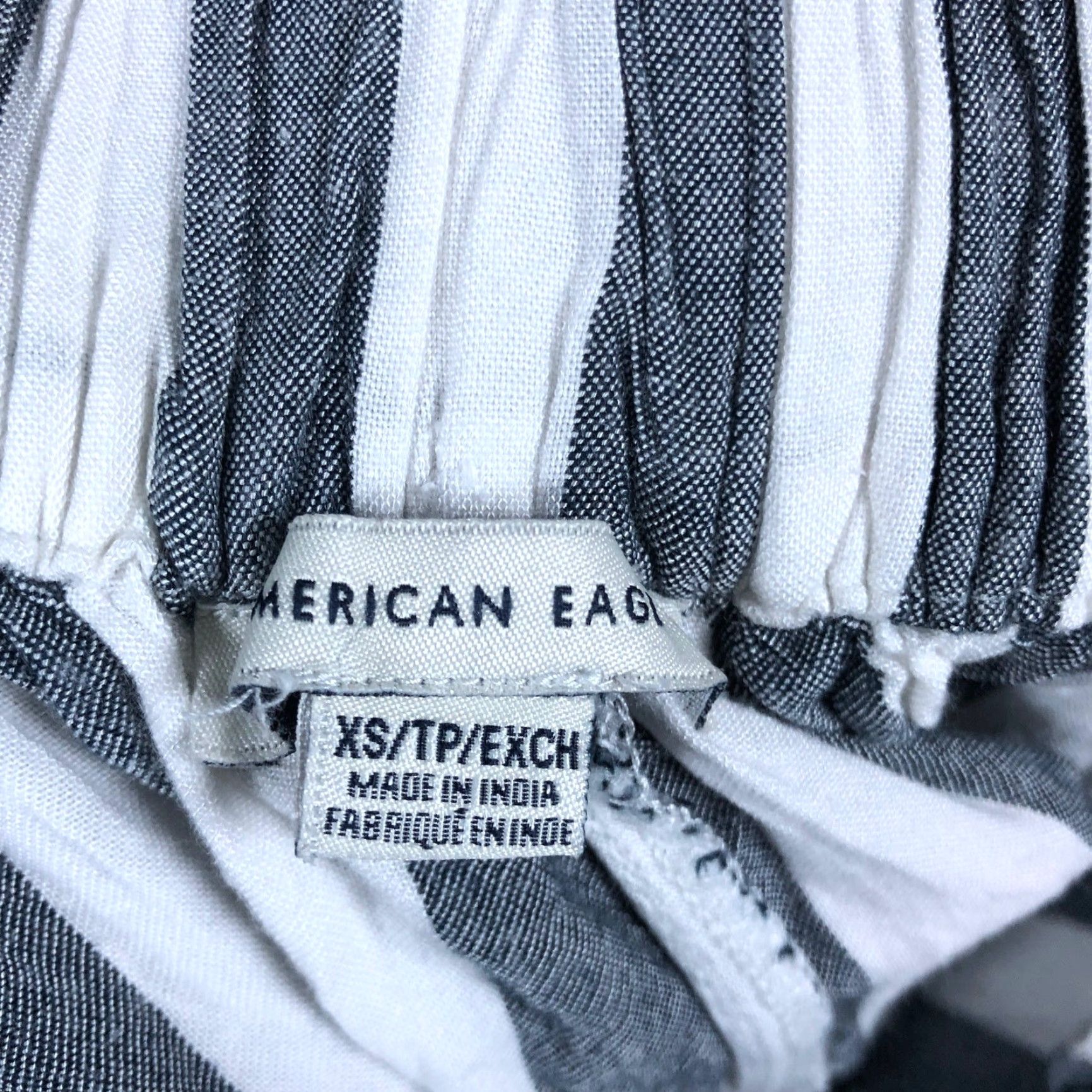 Vintage VINTAGE American Eagle Womens Pants White Blue Stripe Pull On Elastic Waist XS Size 26" / US 2 / IT 38 - 4 Thumbnail