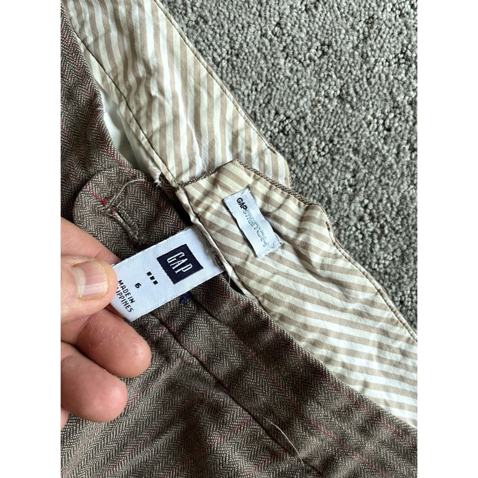 Gap Gap Women Cropped Pants 6 Brown Cotton Knit High-Rise Tapered Inseam 25 Womens Size 28" / US 6 / IT 42 - 5 Thumbnail