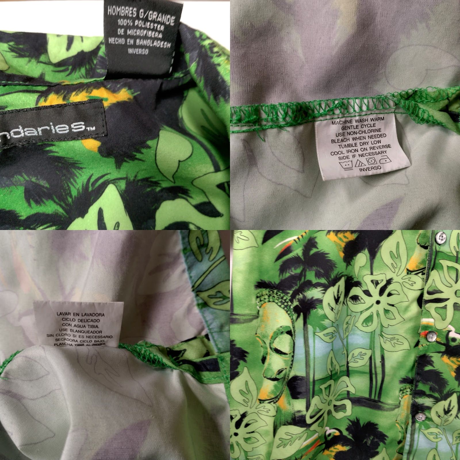 Vintage Vintage No Boundaries Y2K Hawaiian Shirt Men Large Green Tropical Tiki Beach Size US L / EU 52-54 / 3 - 8 Thumbnail