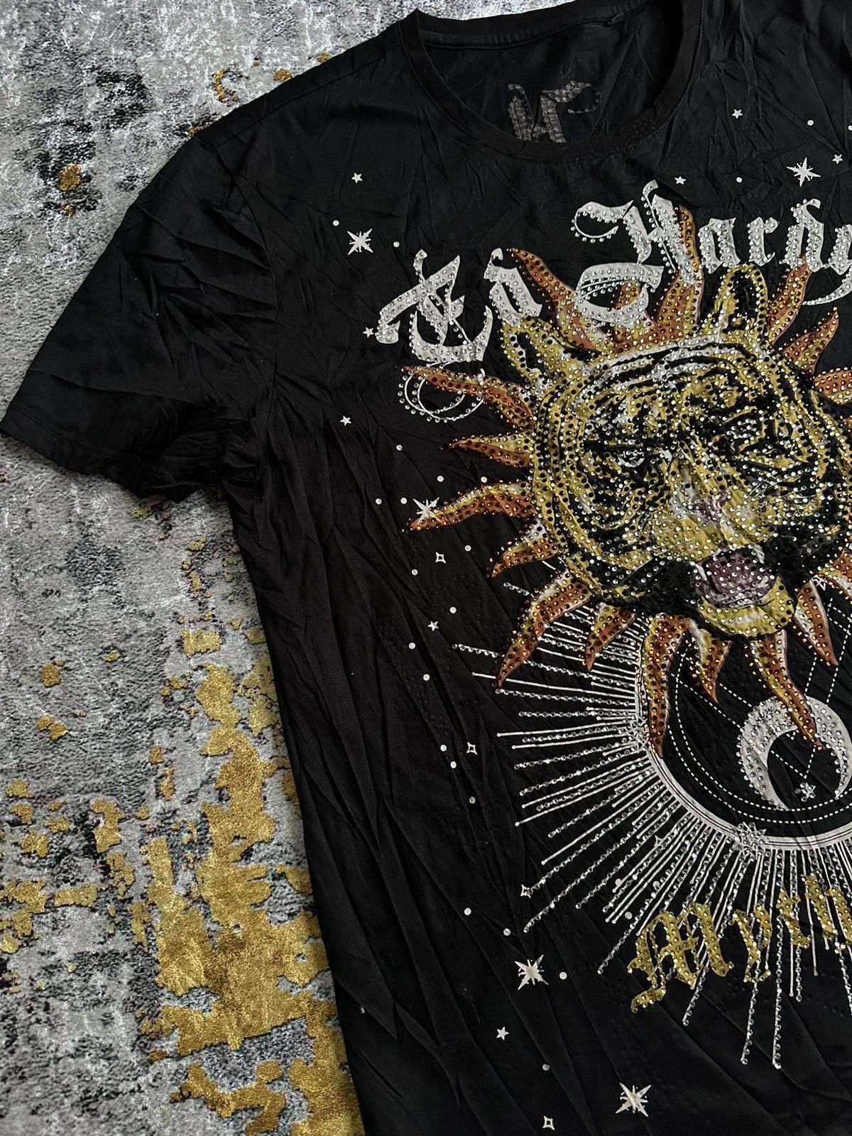 Japanese Brand ED HARDY MYTHOLOGIE CRAZY GLITTER LGB STYLE Size US L / EU 52-54 / 3 - 5 Thumbnail