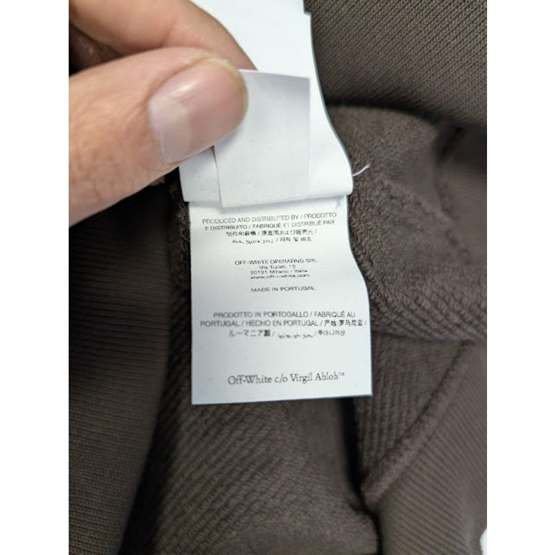 Off-White o1rshd1 Logo Skate Hoodie in Chocolate / White Size US M / EU 48-50 / 2 - 22 Thumbnail