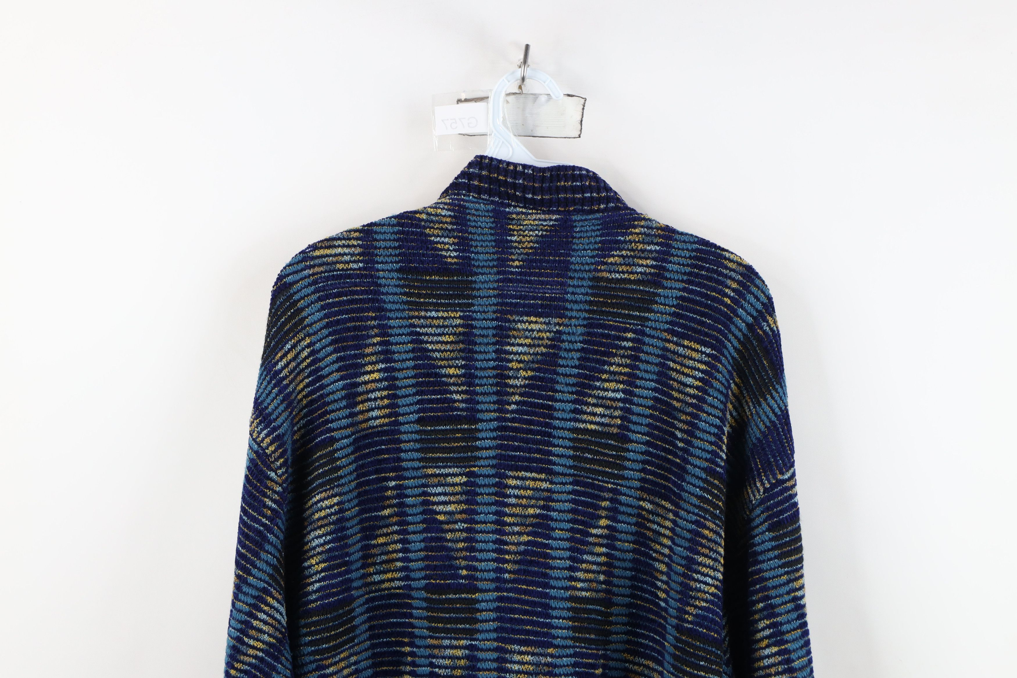 Vintage Vintage 90s Coogi Style Geometric Ribbed Knit Sweater Size US XL / EU 56 / 4 - 11 Thumbnail