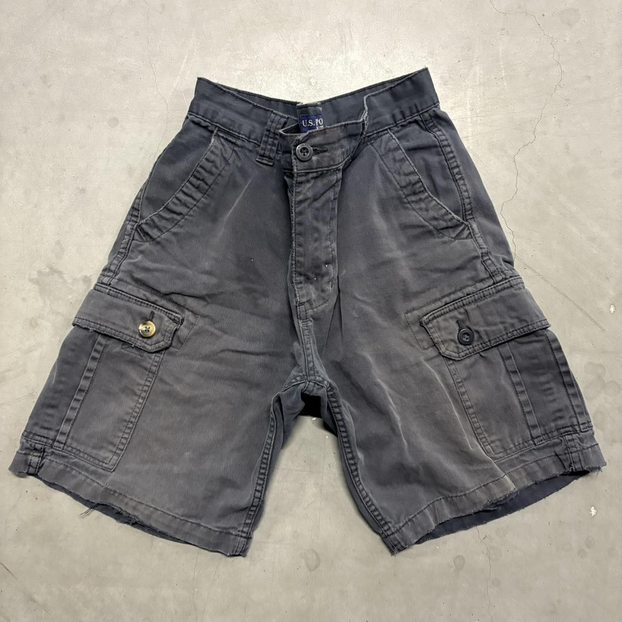 U.S. Polo Assn. Crazy Vintage Y2K/2000s Grey US Polo Assn Cargo Shorts! Size US 32 / EU 48 - 1 Thumbnail