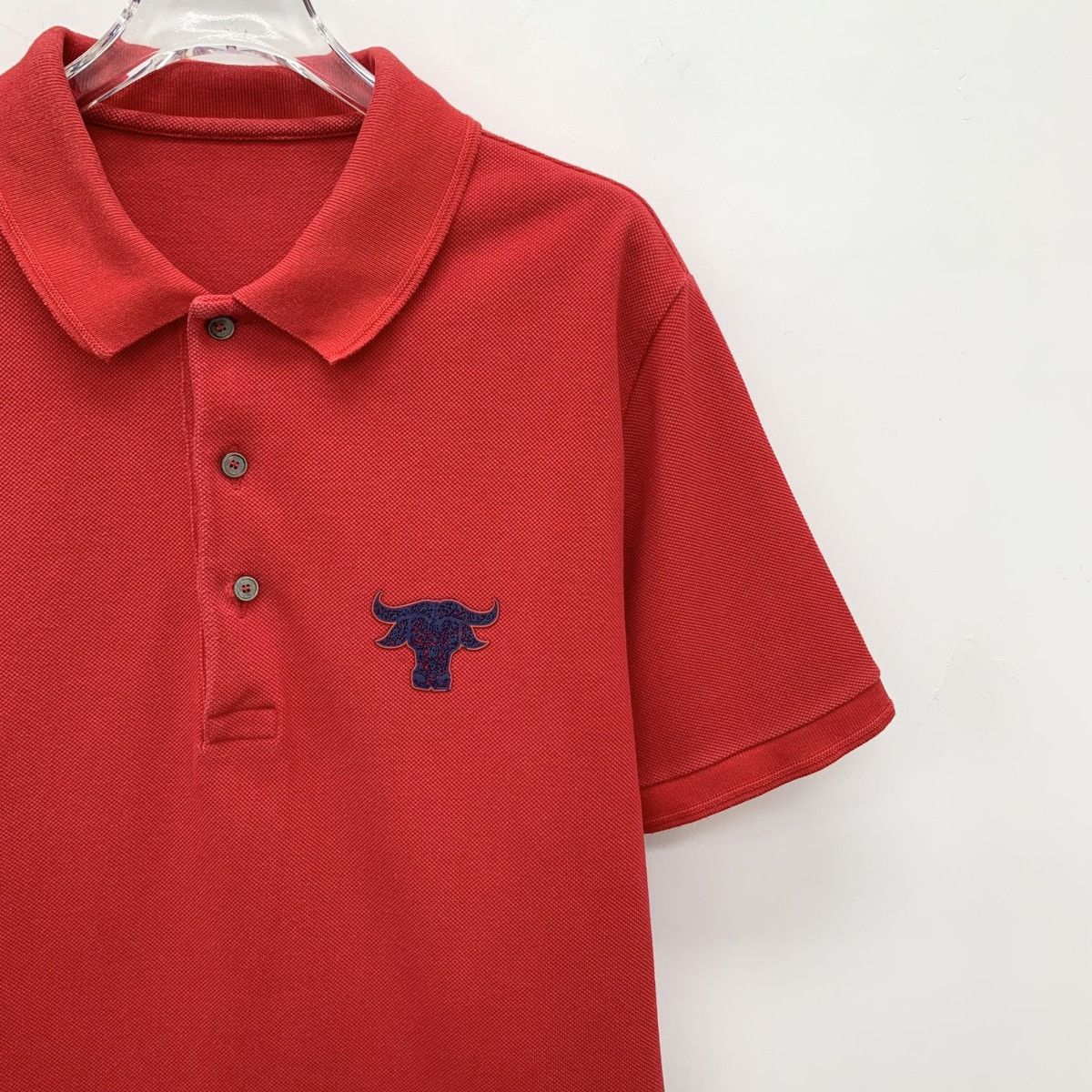 Dior Dior Red Bull Head Embroidered Button Front Polo Shirt K26WX Size US XS / EU 42 / 0 - 3 Thumbnail