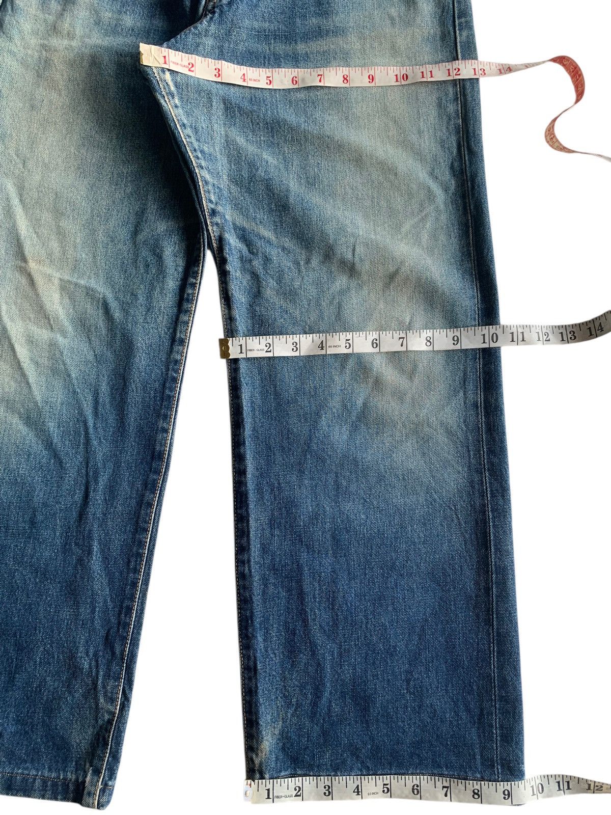 Edwin VINTAGE EDWIN 505 SELVEDGE BAGGY FADED DISTRESSED DENIM Size US 31 - 18 Thumbnail