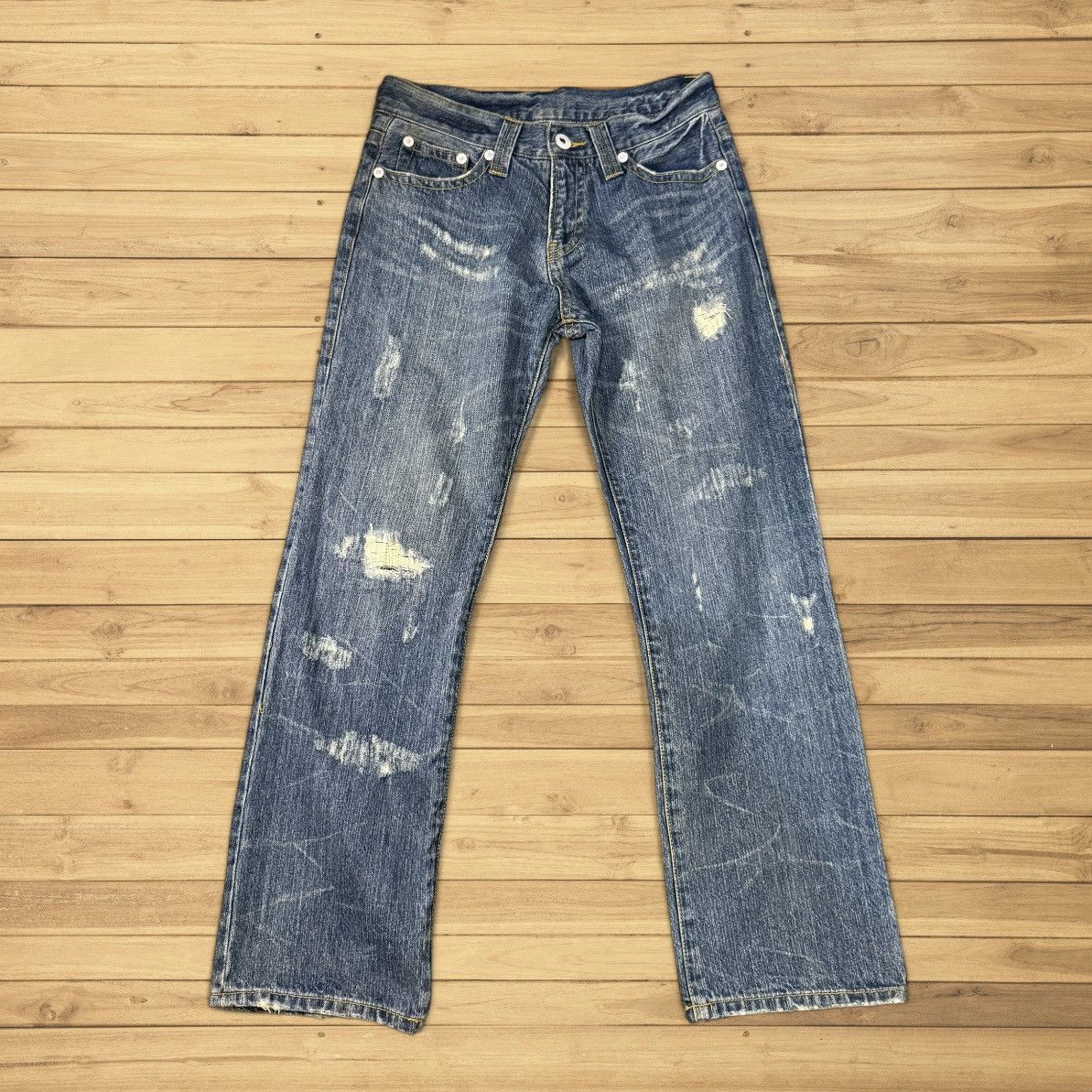 Hysteric Glamour Japanese Archival Co&Lu Geronimo Route Distressed Denim Size US 31 - 2 Thumbnail