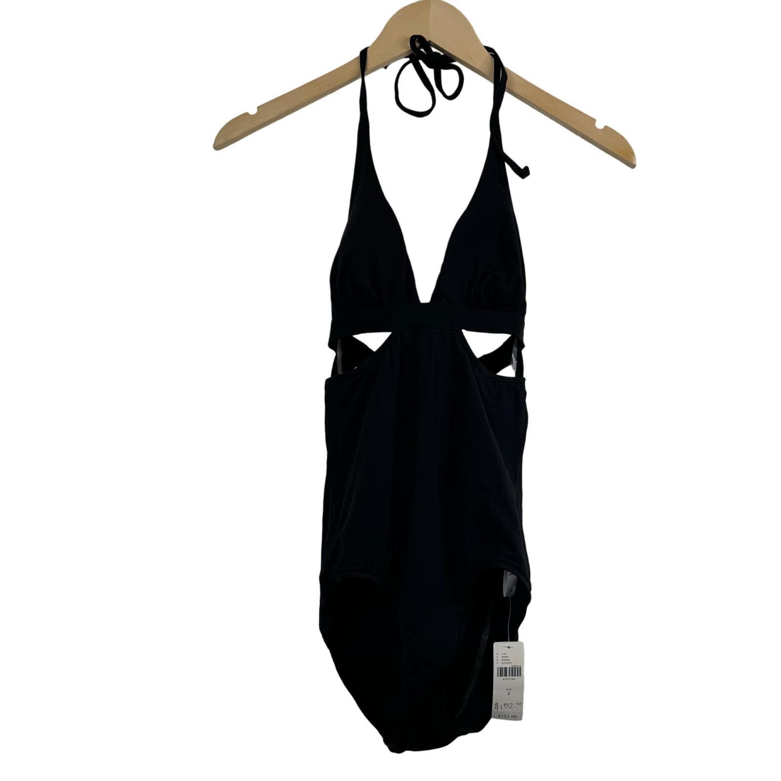 image of Anthropologie Seafolly Black Side Cutout One Piece NWT $158, Women's (Size Small)