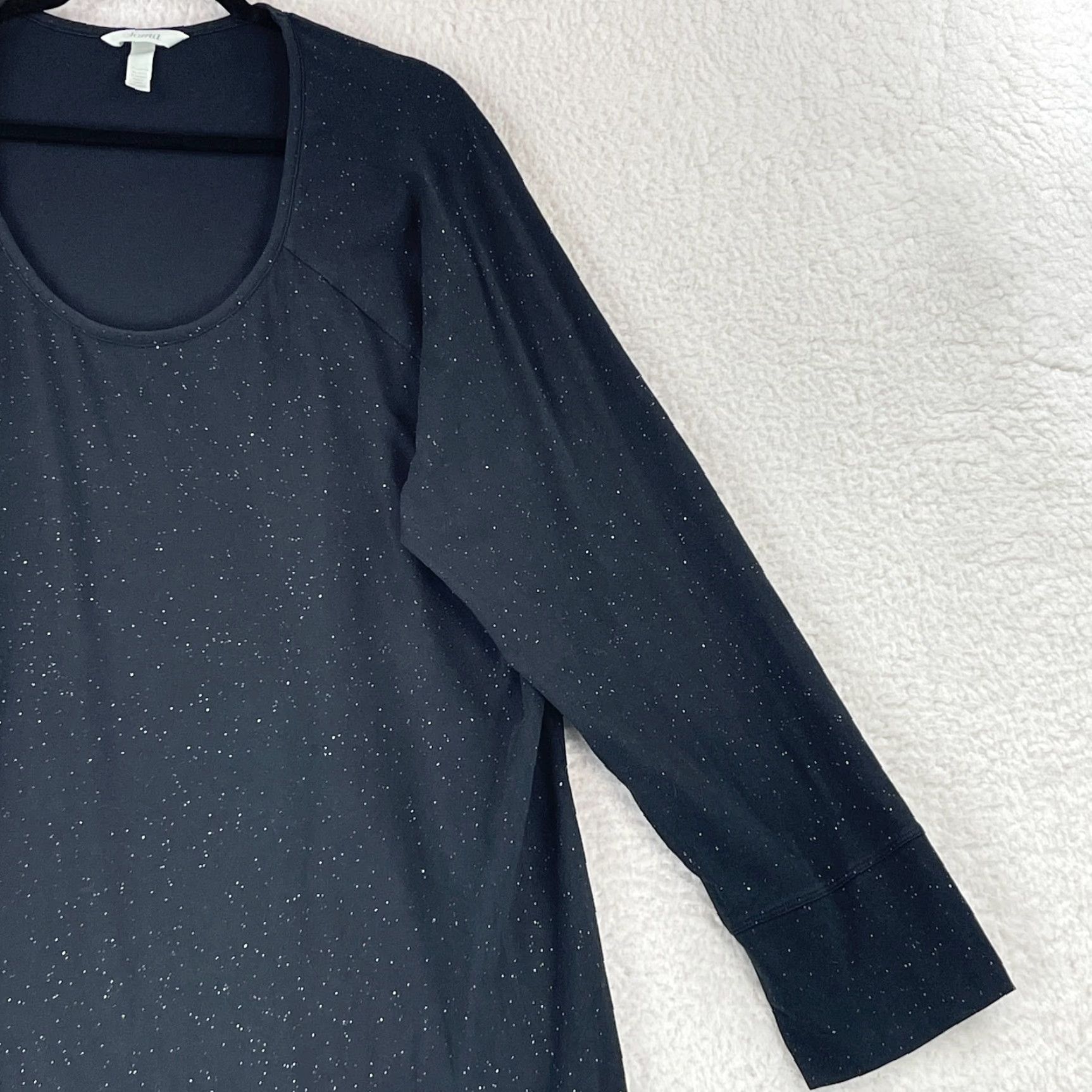 Vintage Soma Black Silver Sparkling Long Sleeve Pajama Dress Womens Pullover XXL Frog City Classic Designer Dress Size XXL / US 16-18 / IT 52-54 - 4 Thumbnail