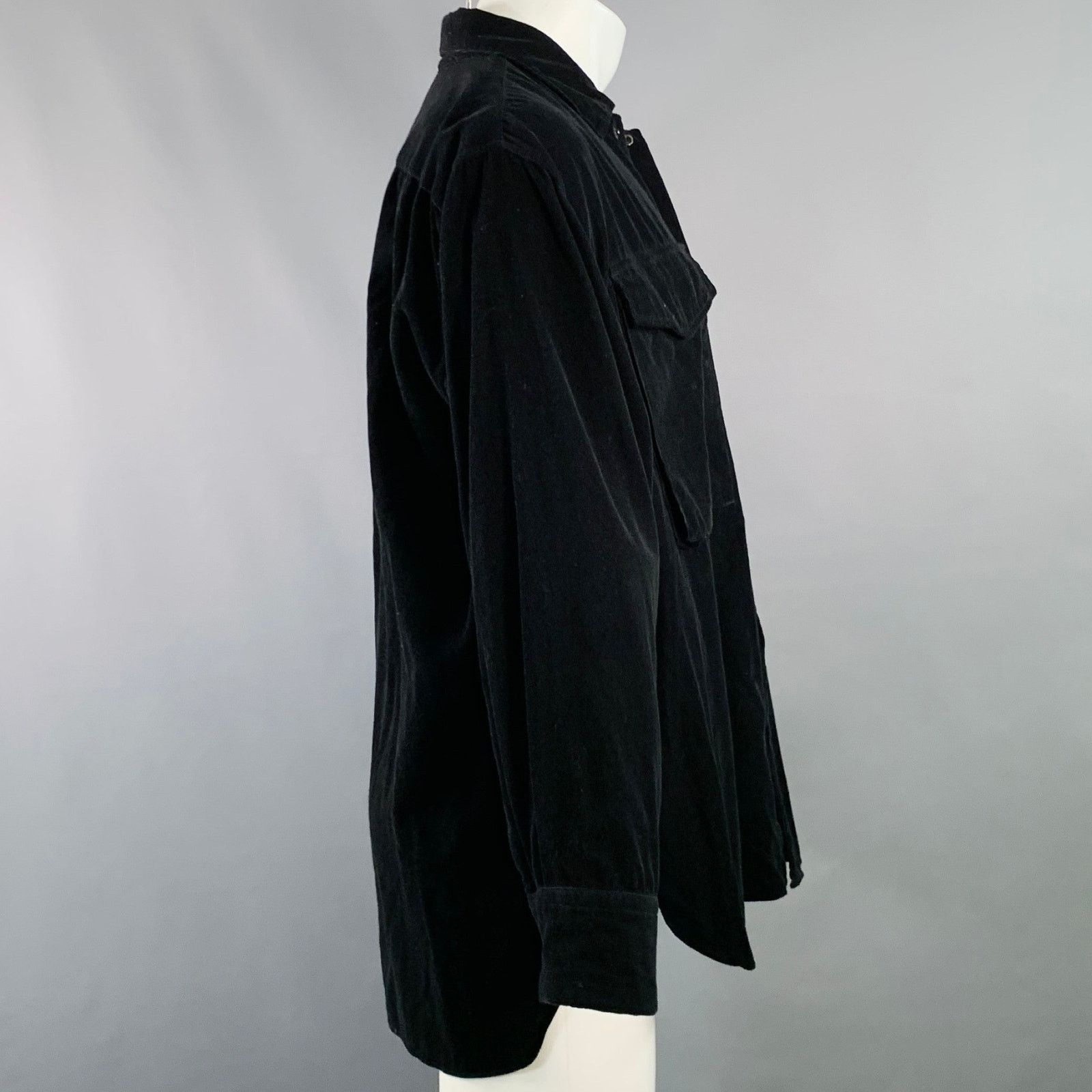 Markaware Size M Black Corduroy Cotton Oversized Two Pockets Shirt Size US M / EU 48-50 / 2 - 2 Thumbnail