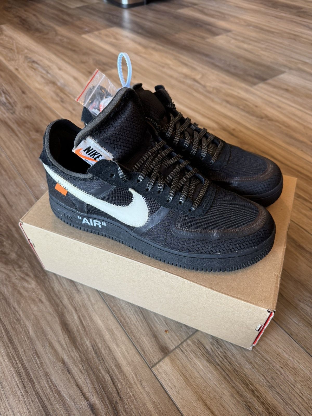 Nike × Off-White Nike x Off White Air Force 1 Low Black Size US 10 / EU 43 - 2 Thumbnail