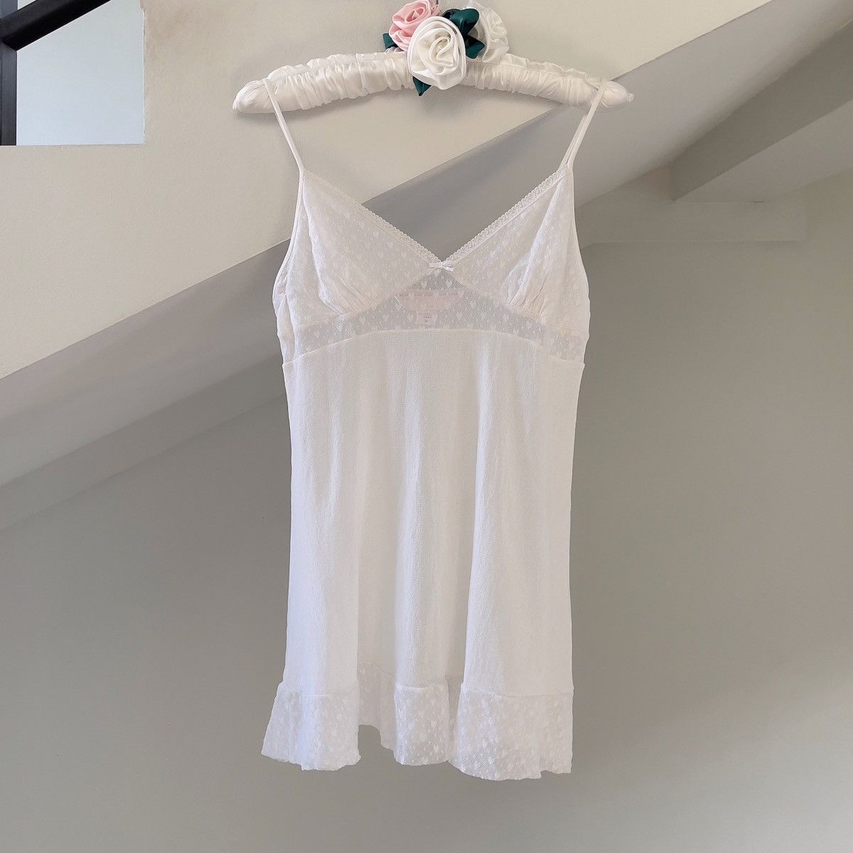 Victoria's Secret Victoria’s Secret 2000s White Mesh Mini Slip Dress (S–M) Size M / US 6-8 / IT 42-44 - 4 Thumbnail