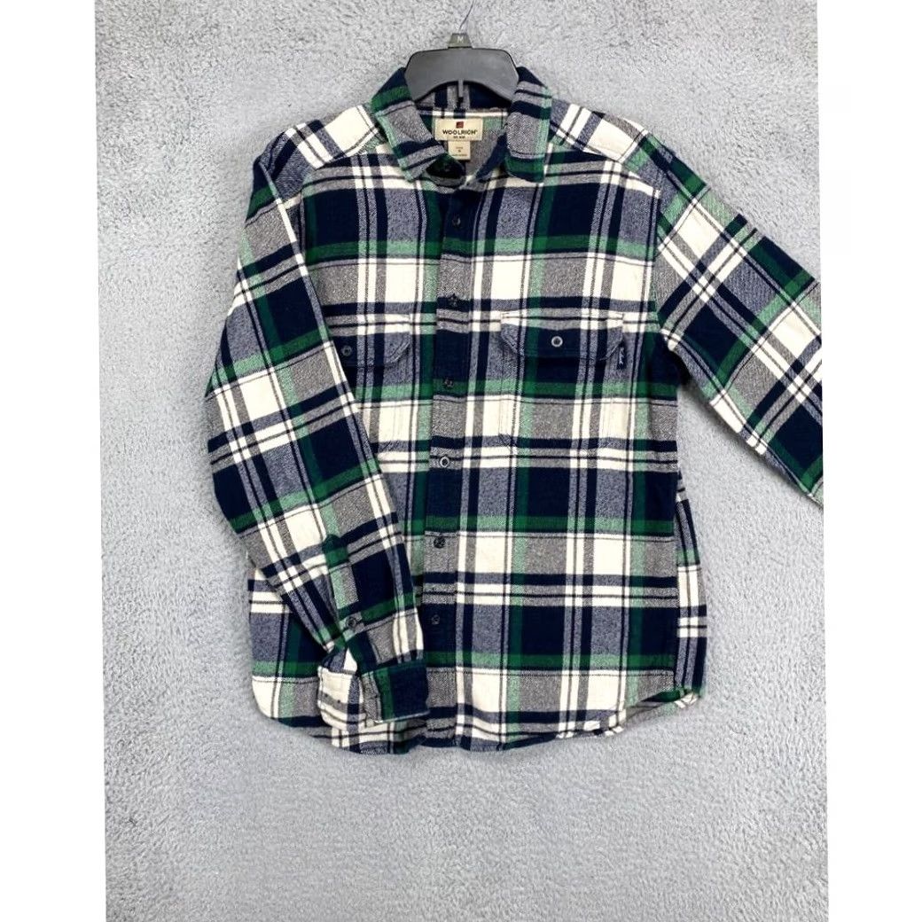 Vintage Woolrich Flannel Shirt Mens Medium Green Plaid Pockets Button Down Casual Shirt Size US M / EU 48-50 / 2 - 3 Thumbnail