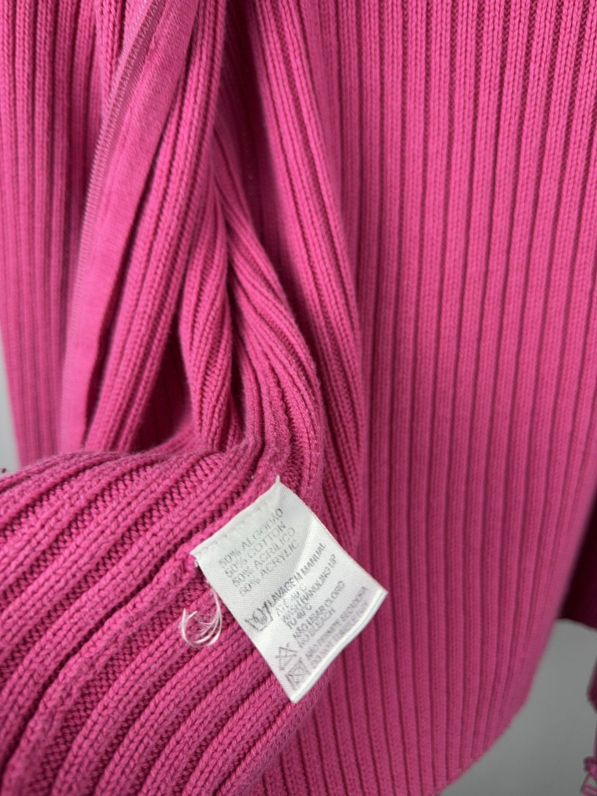 Lacoste 00s Luxury Vintage Lacoste Women’s Ribbed Zip Sweater Y2K Size S / US 4 / IT 40 - 8 Thumbnail