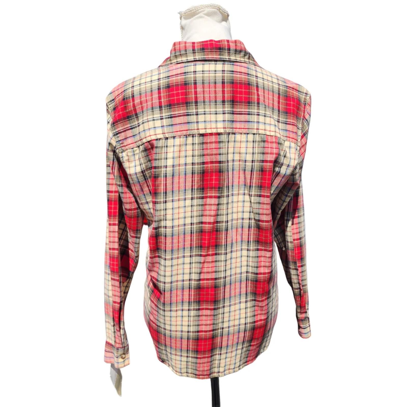 Designer Liz Claiborne. Vintage, Cotton Plaid Flannel. Size: S NWT Size S / US 4 / IT 40 - 3 Thumbnail