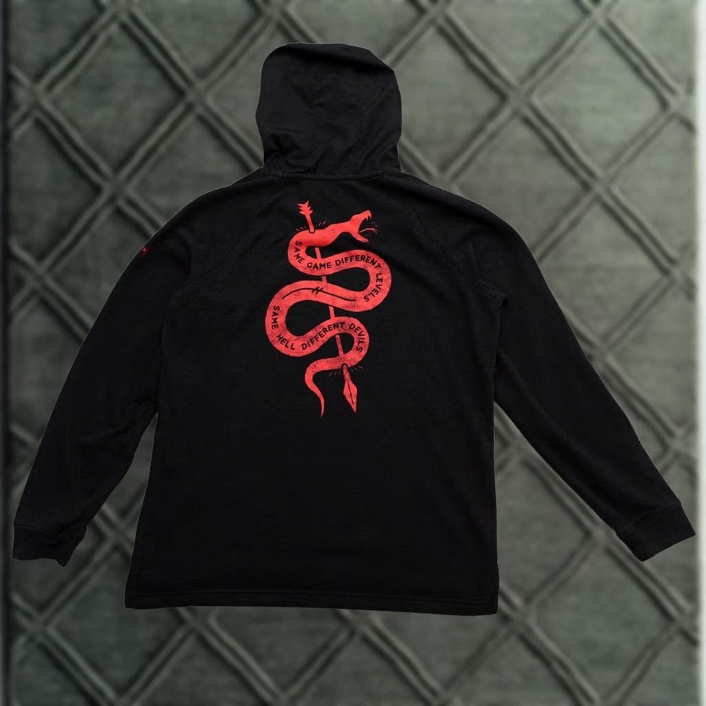 Under Armour UNDER ARMOUR Project Rock Hoodie Mens Large Black Cotton Long Sleeve Pullover Hooded Sweatshirt Size US L / EU 52-54 / 3 - 1 Thumbnail