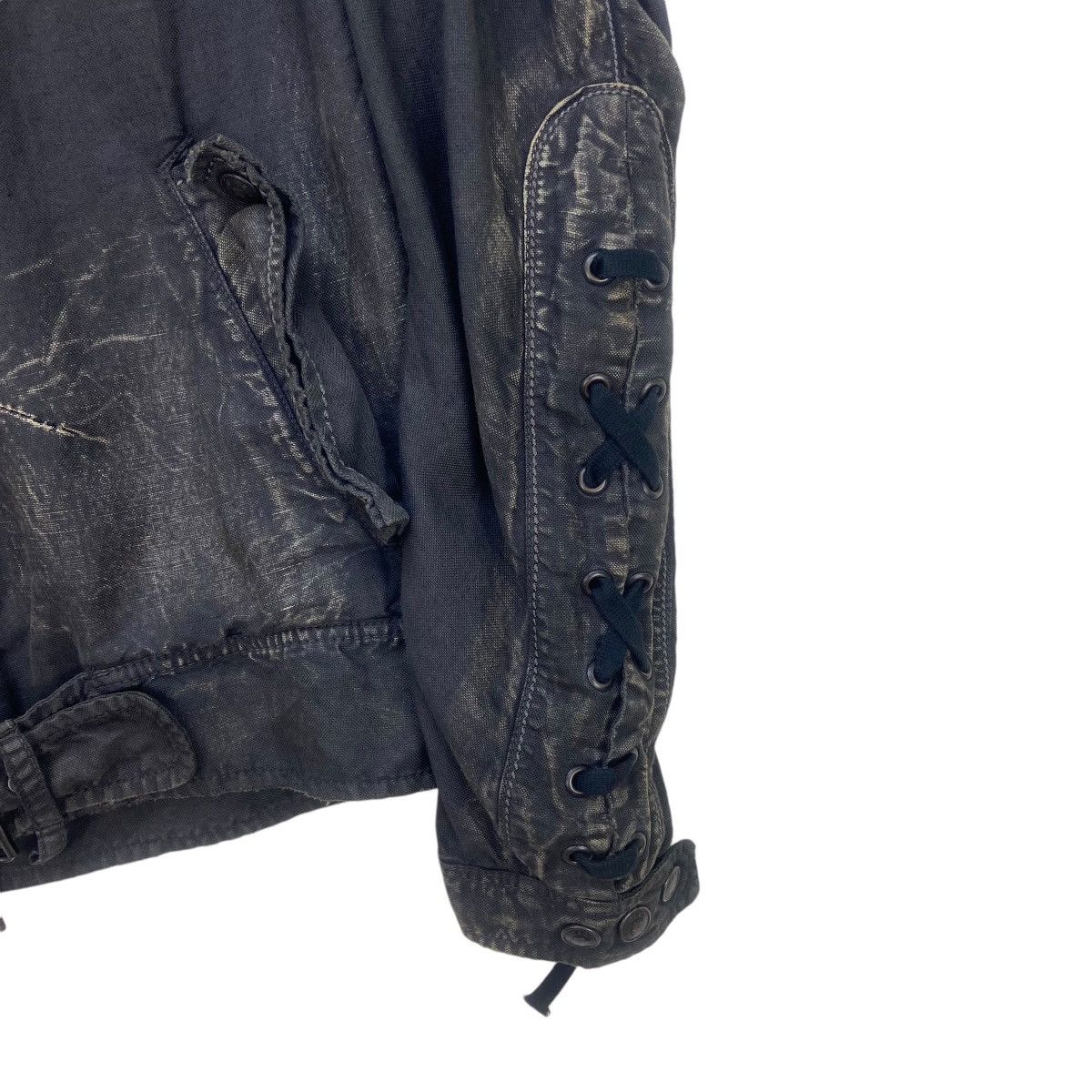 Marithe + Francois Girbaud MFG Lace Up Stylish Biker Distressed Design Jacket Size US S / EU 44-46 / 1 - 18 Thumbnail