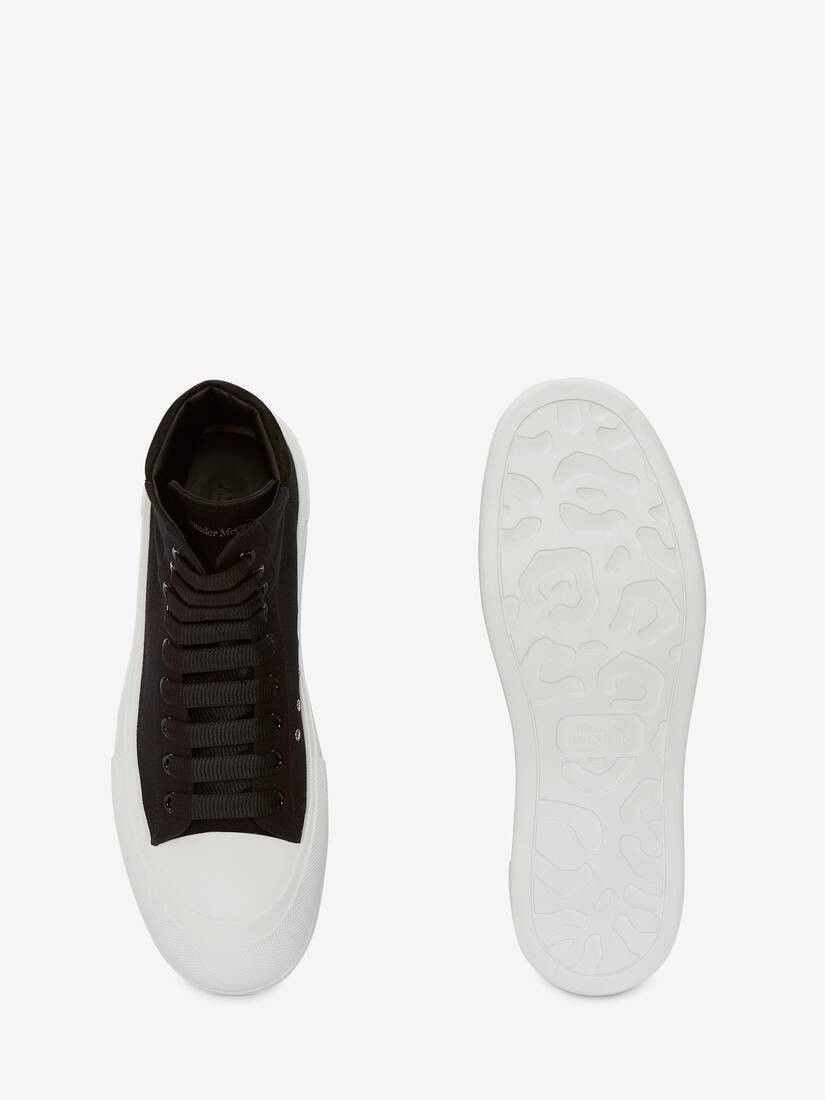 Alexander McQueen o1w1db10725 High Top Deck Plimsoll in Black/White Size US 7.5 / EU 40-41 - 2 Thumbnail