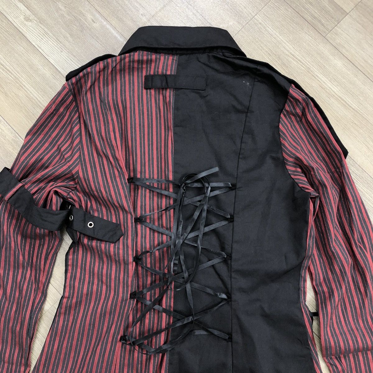14th Addiction × If Six Was Nine × Le Grande Bleu (L.G.B.) 2000s Body Linr Bondage Punk LGB GOA Striped Button Up Size US M / EU 48-50 / 2 - 15 Thumbnail